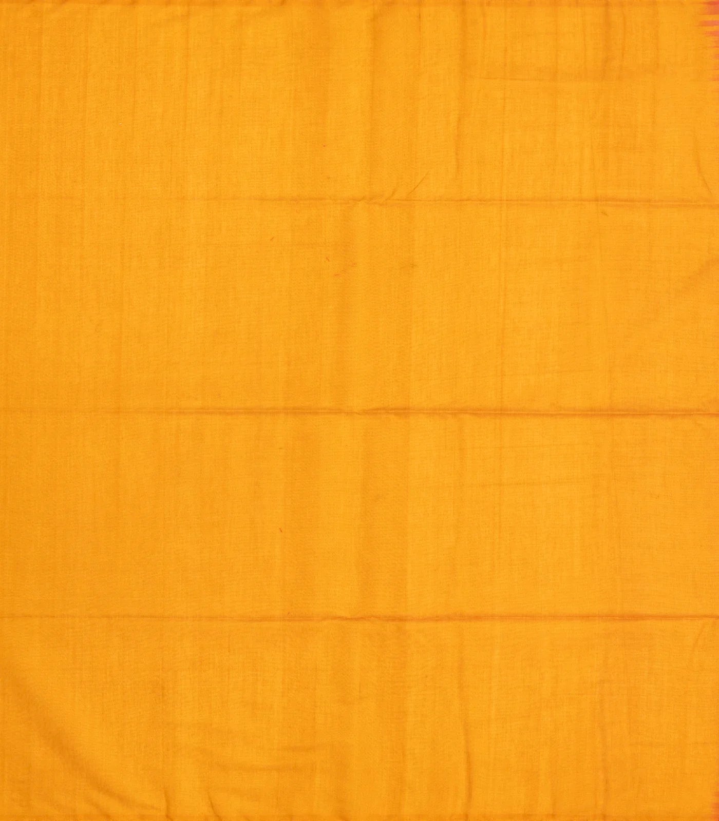 RmKV Hot Pink Handloom Kora Silk Cotton Saree With Mustard Pallu - view 4