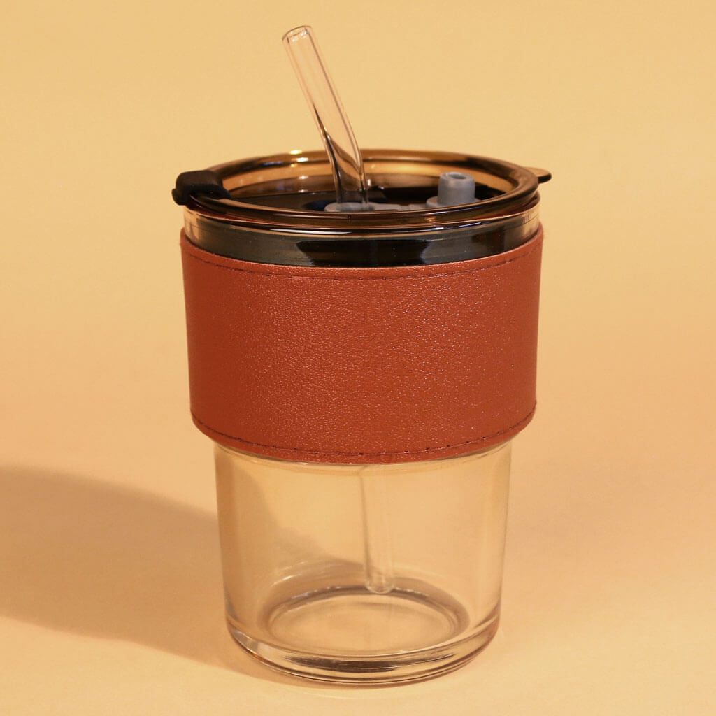 Asha Gifts Glass Sipper Tumbler With Lid