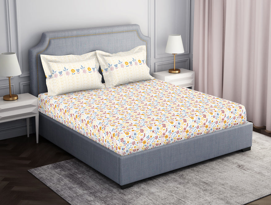 Spaces India Youthopia Floral 100% Cotton Double Bedsheet - Essentials by Spaces - view 2