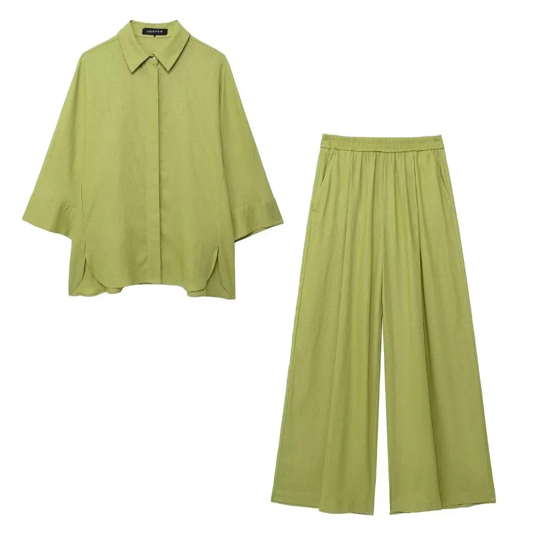 Alamode By Akanksha Bizo Summer 2 Pc Coord Set in Green - view 3