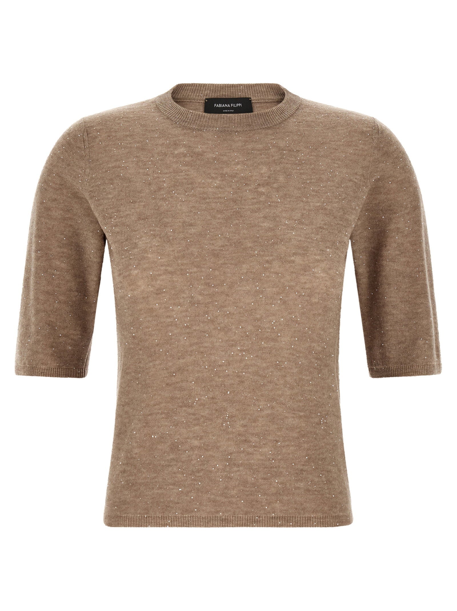 Fabiana Filippi Micro Sequin T-shirt – 98% wool, 2% elastane