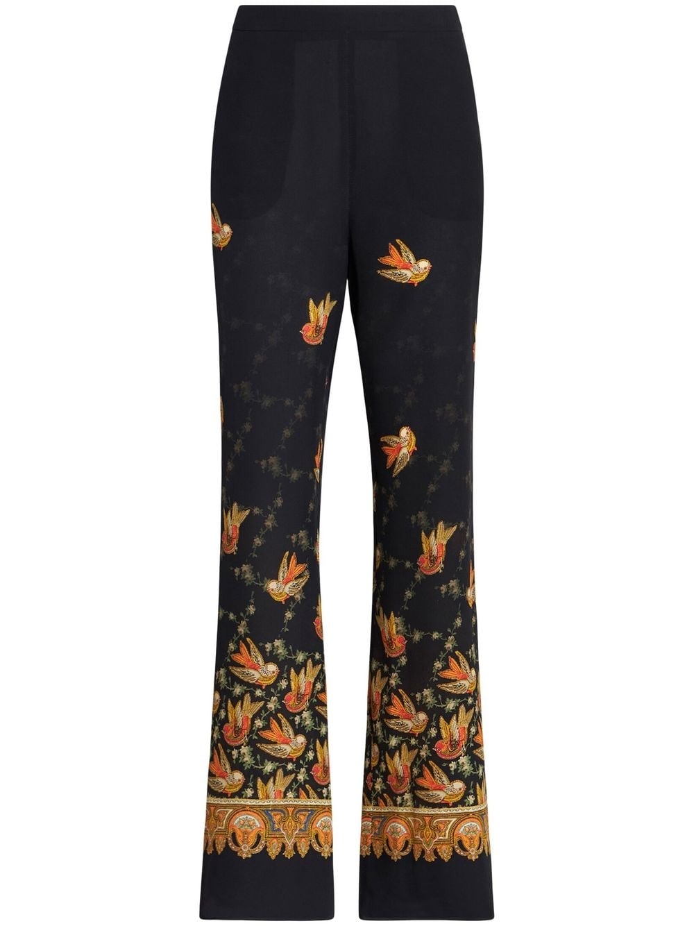 Etro Straight trousers with paisley print – Silk 100%