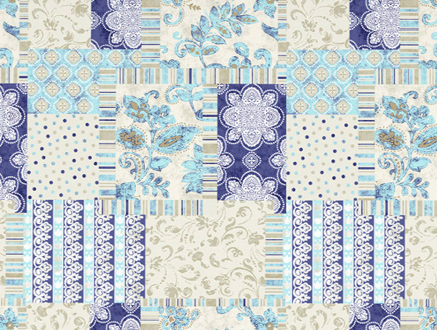 Spaces India Geometric Blue Polycotton Bedsheets Single Harmony - By Welspun - view 6