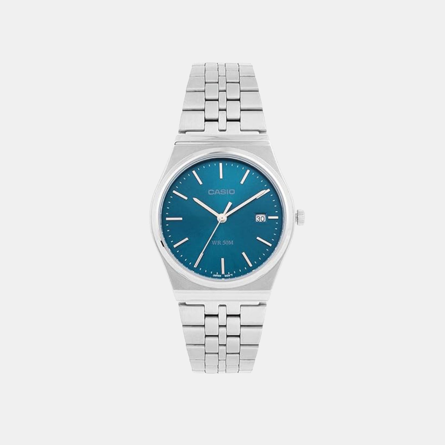 Casio Enticer Men Quartz Blue Dial Analog Stainless Steel Watch A2199