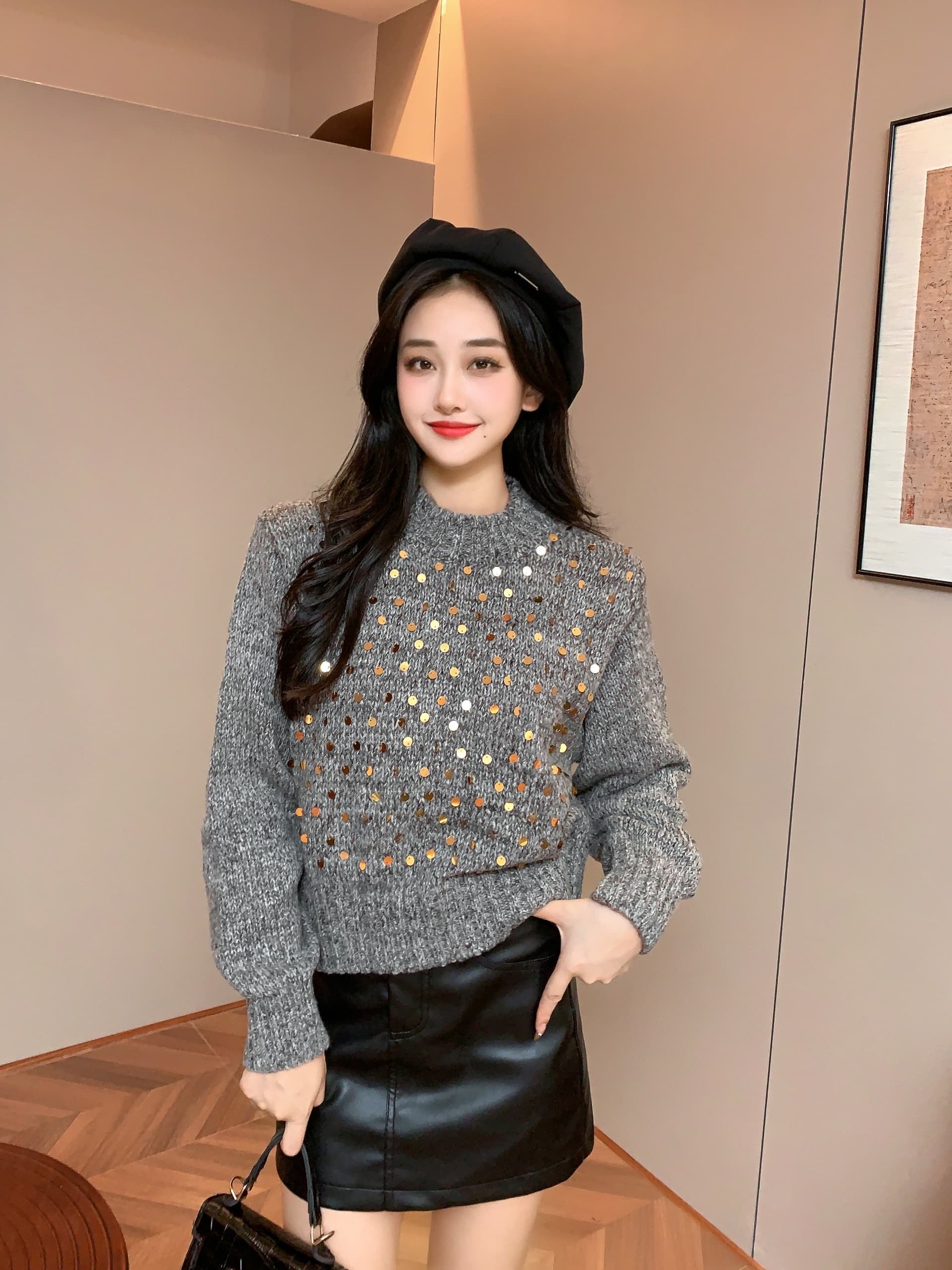 Alamode By Akanksha Adele Statement Woolen Sweater with Sequin Detail - view 4