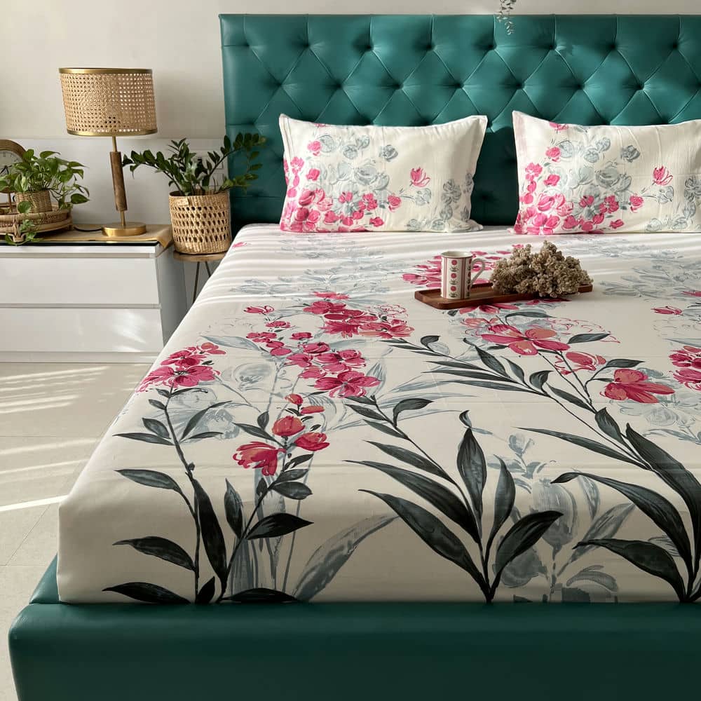 Urban Space -Home Furnishing Store Cotton Bedsheet + AC Blanket Combo Pack - (Combo 17 - Majestic Pink and Grey + Tokyo) - view 2