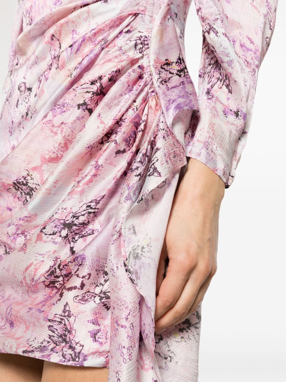 Iro Floral print silk short dress - view 2