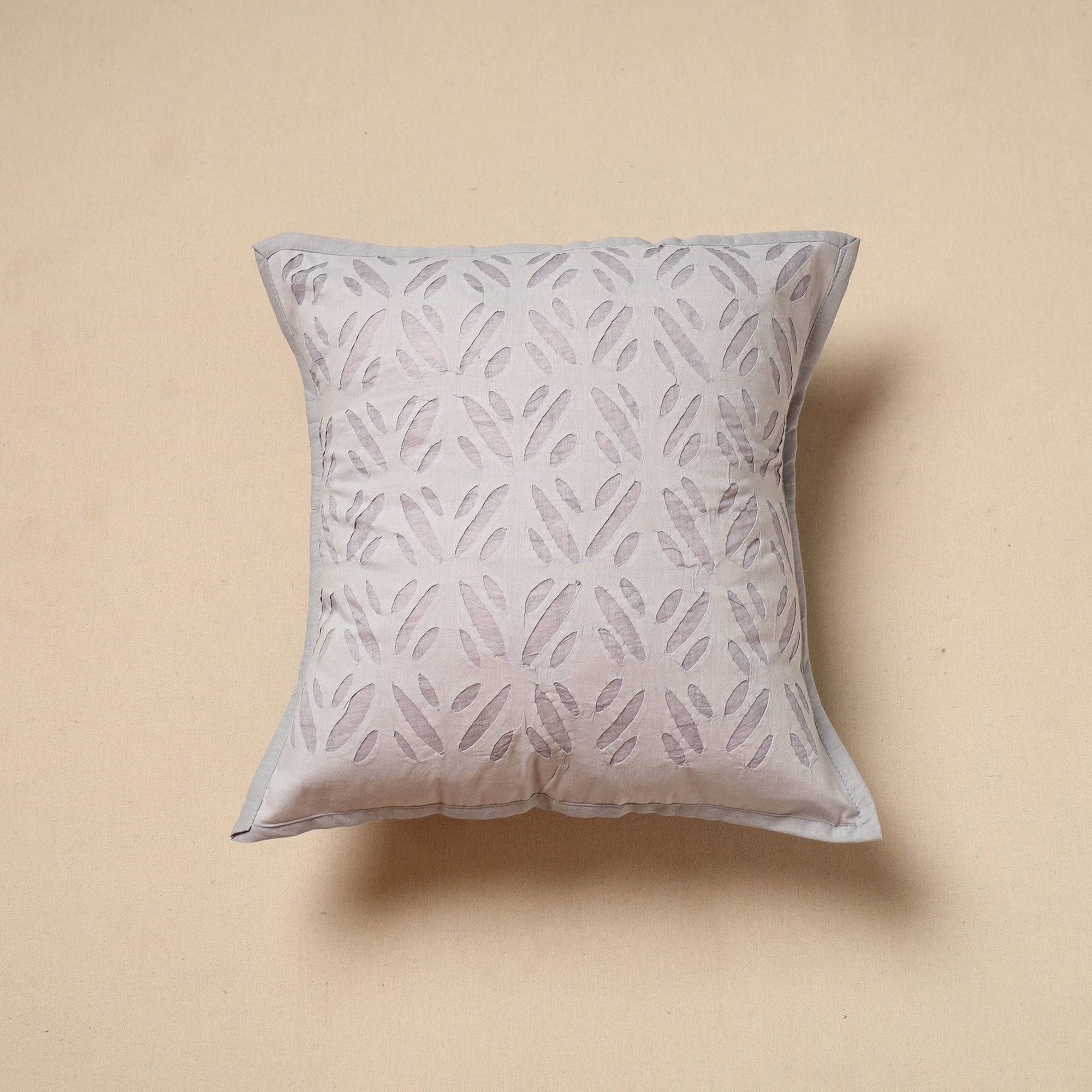 SHADES OF MARUDHARA Cut Work Cotton Applique Cushion Cover (16 x 16 in) 03