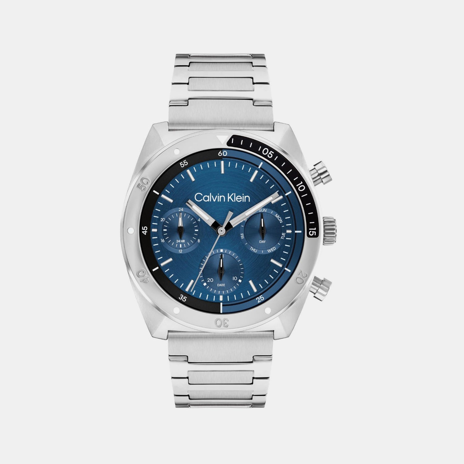 Calvin Klein Ck Flex Men Quartz Blue Dial Multi-Function Stainless Steel Watch 25200464