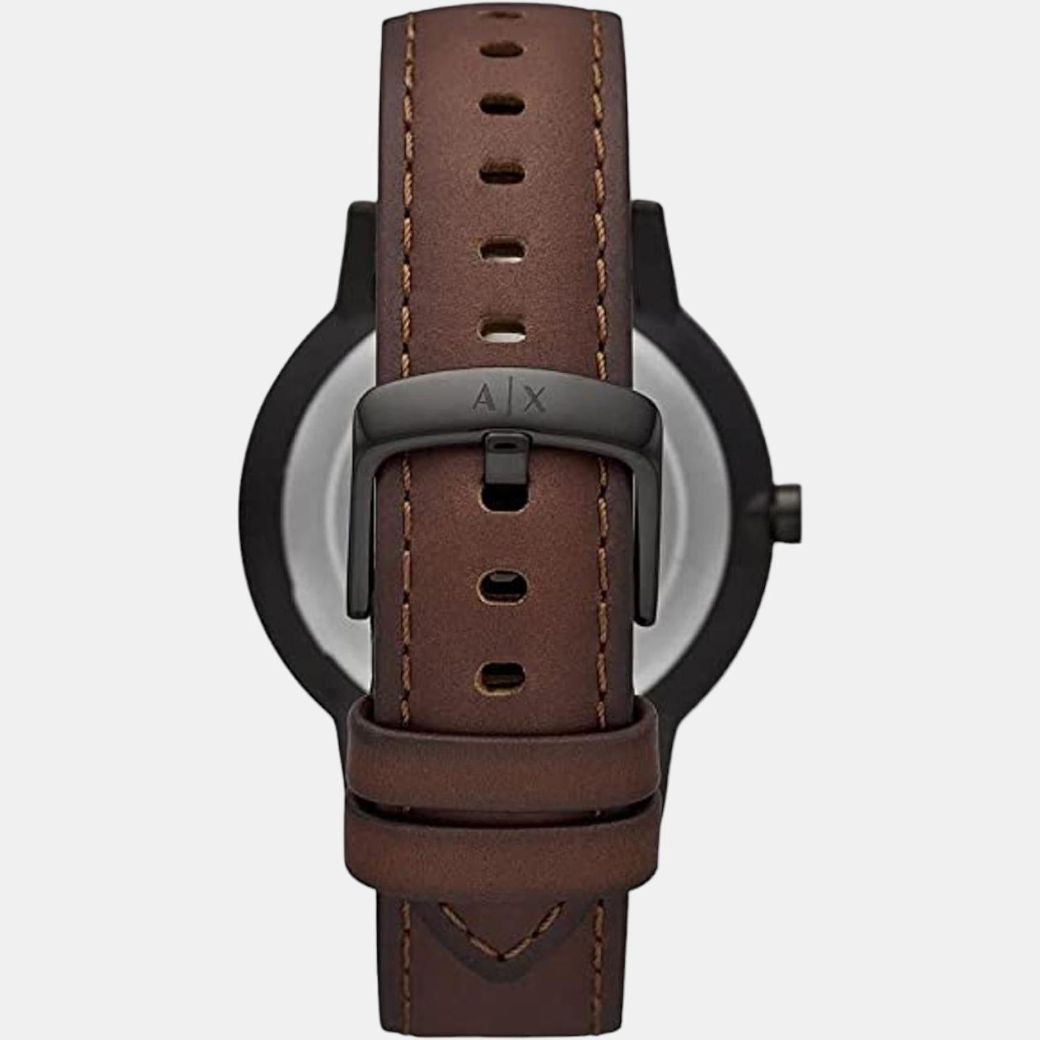 Armani Exchange Cayde Men Quartz Black Dial Analog Leather Watch AX2706 - view 2