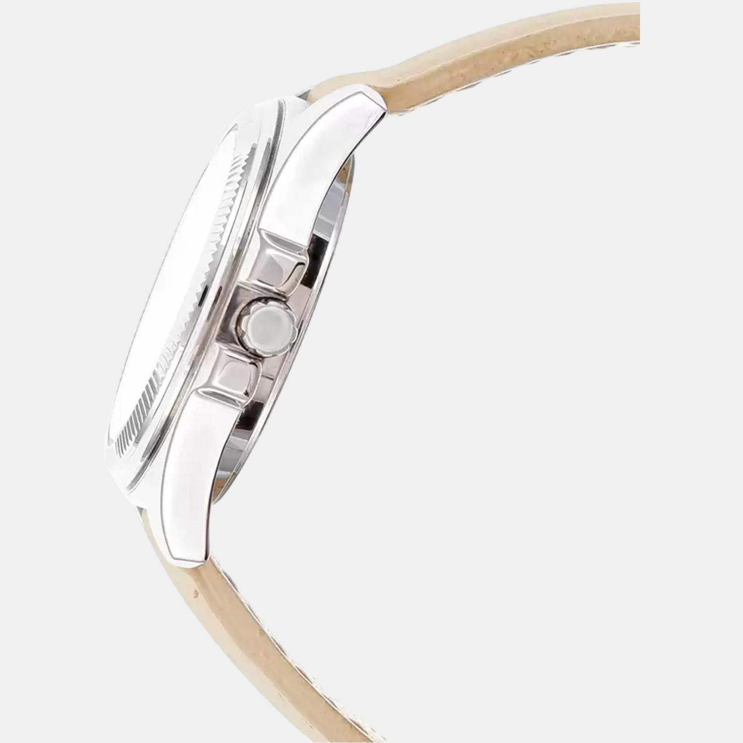 Casio Enticer Women Quartz Silver Dial Chronograph Leather Watch A1581 - view 3