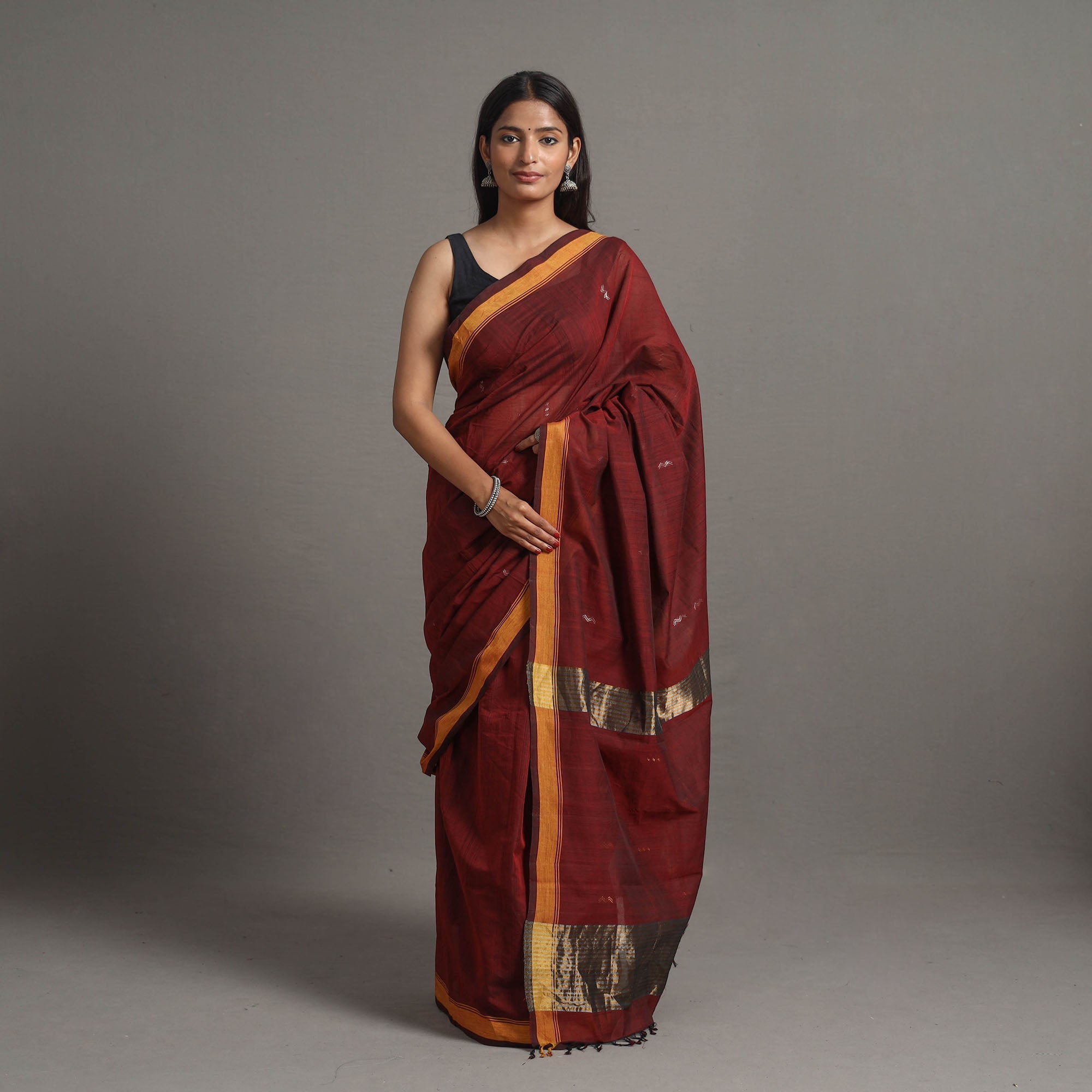 CHITRIKA Mogra Jamdani Cotton Handloom Saree 122