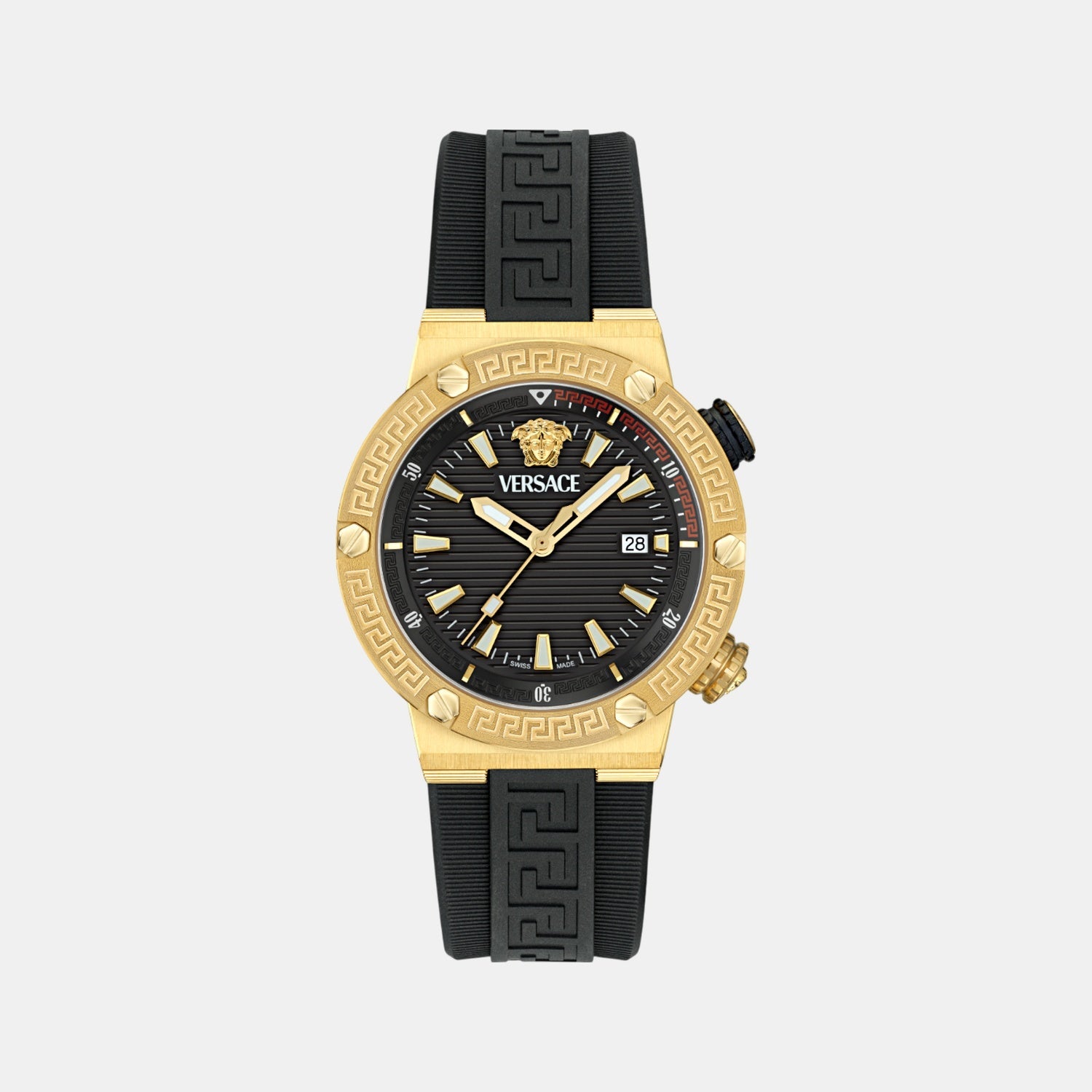 Versace Greca Men Quartz Two Tone Dial Analog Recycled PU Watch VE8G00324
