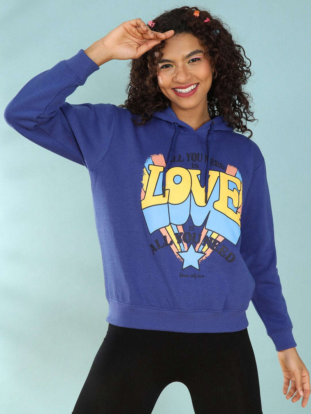 Freehand By The Indian Garage Co Women's Printed Regular Fit Sweatshirt