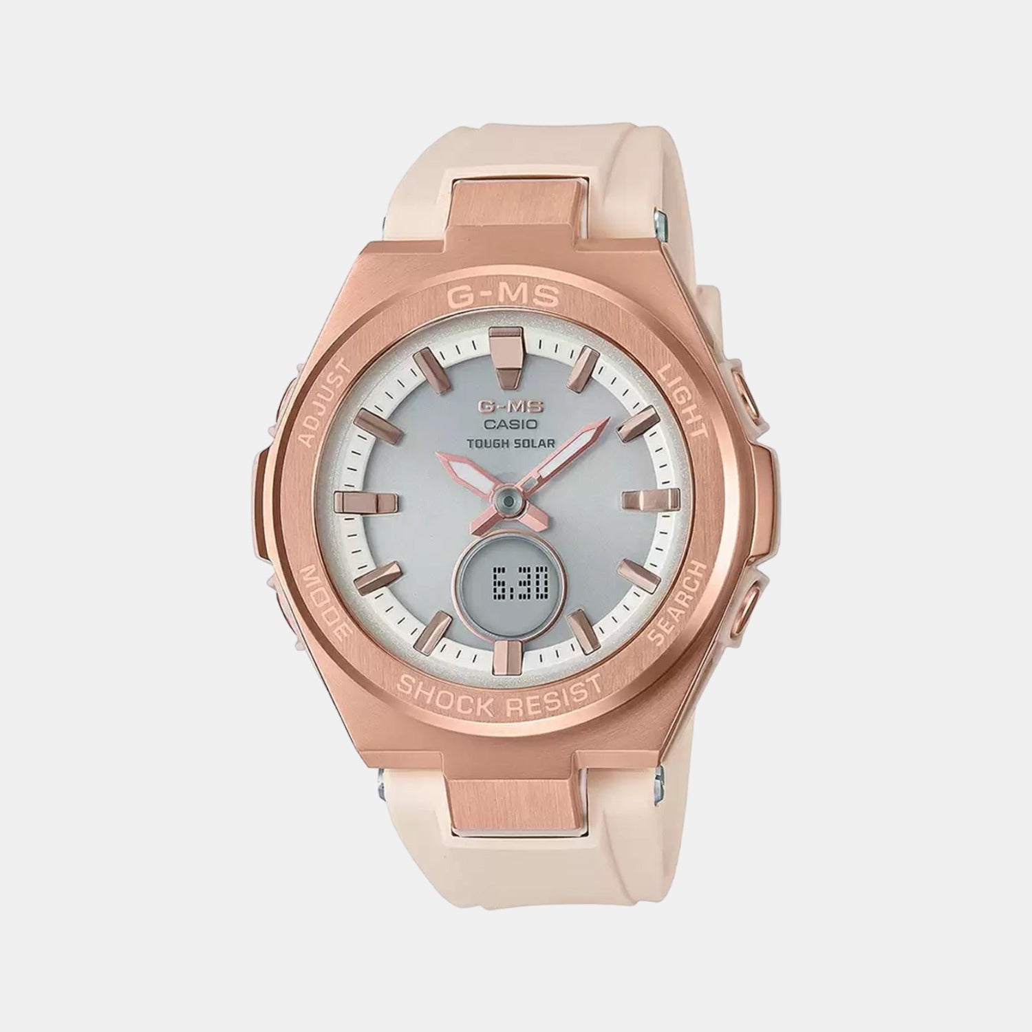 Casio Baby-G Women Quartz Rose Gold Dial Analog-Digital Resin Watch B216