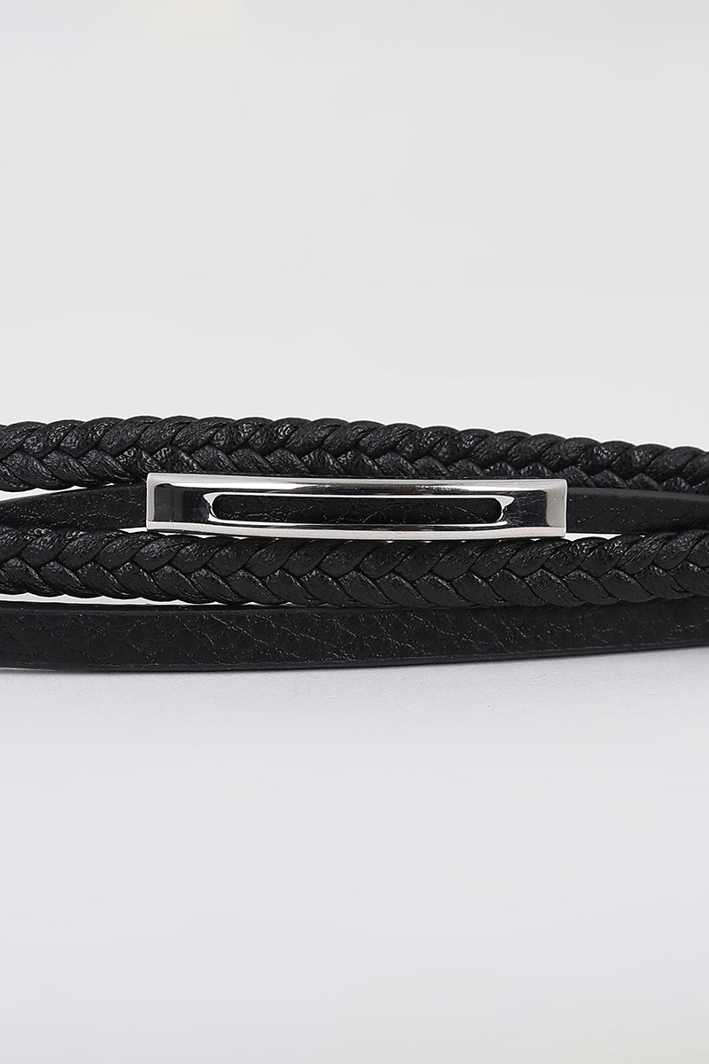 SNITCH Hyphenated Weave Braided Bracelet – Black - view 3