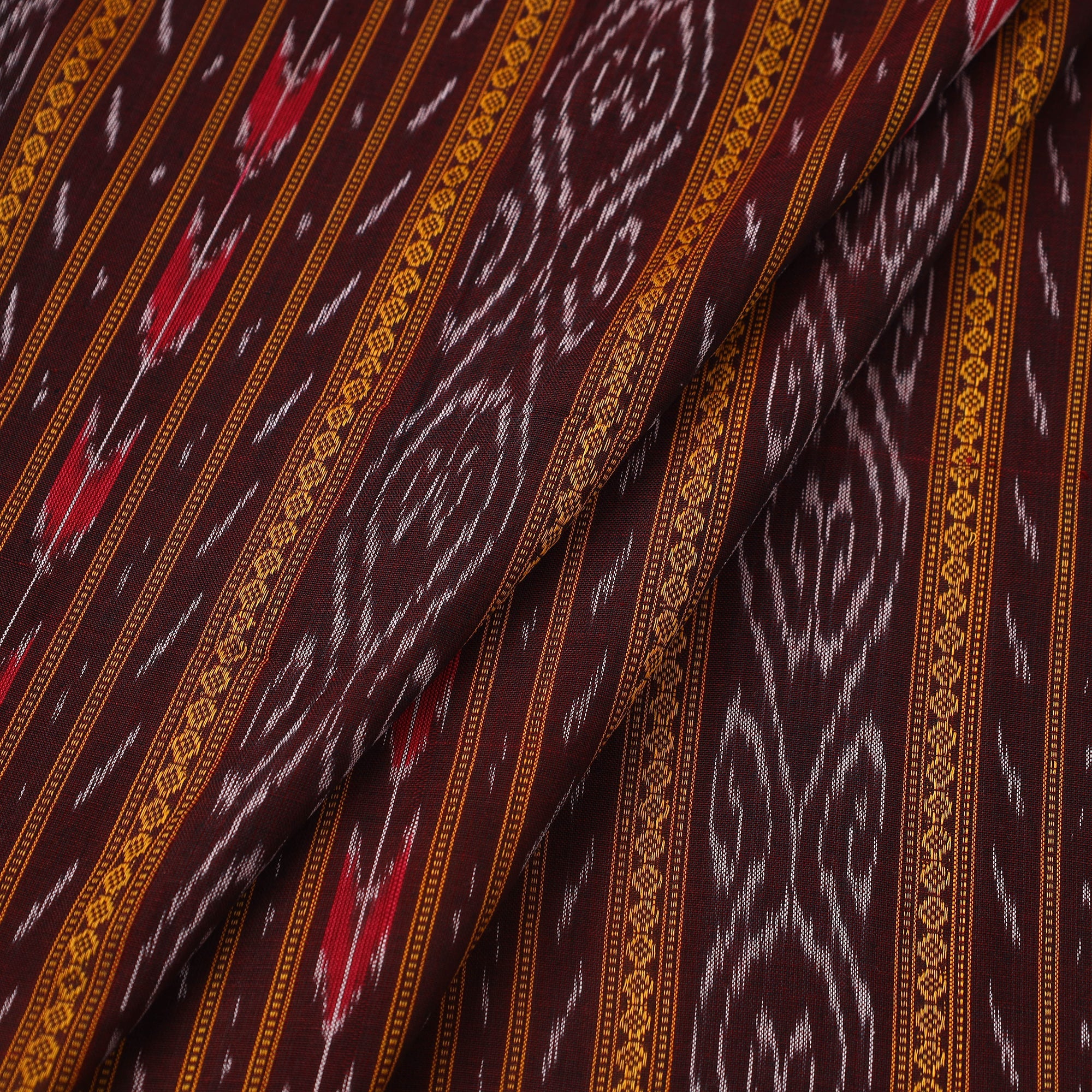 ASHOKA ASSEMBLE - CELEBRATING CRAFTS OF ODISHA Brown - Handloom Cotton Sambalpuri Ikat Fabric 10 - view 2
