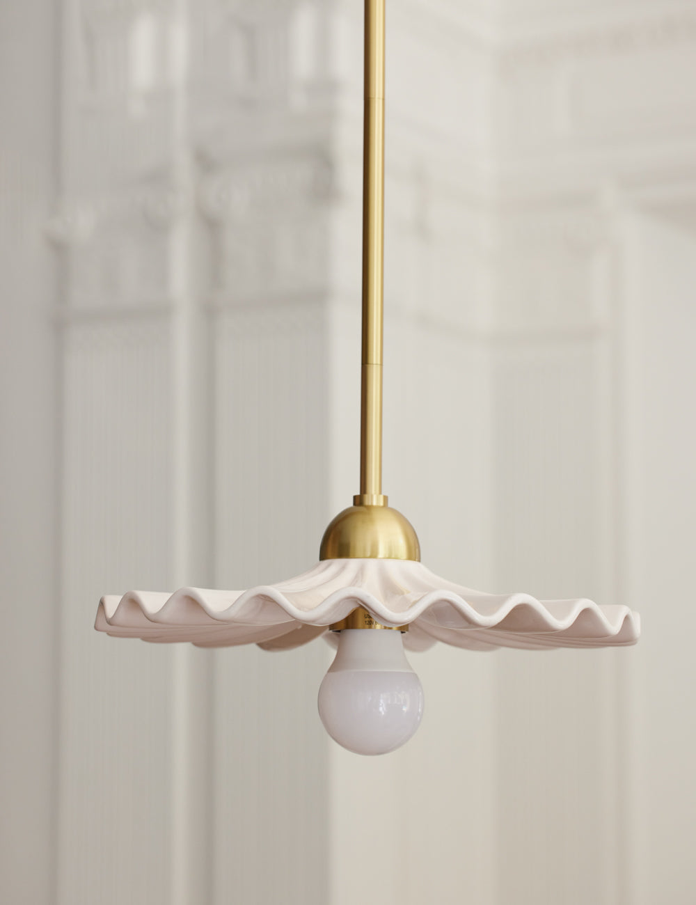 Lulu and Georgia Madrona Pendant Light – White and Brass - view 2