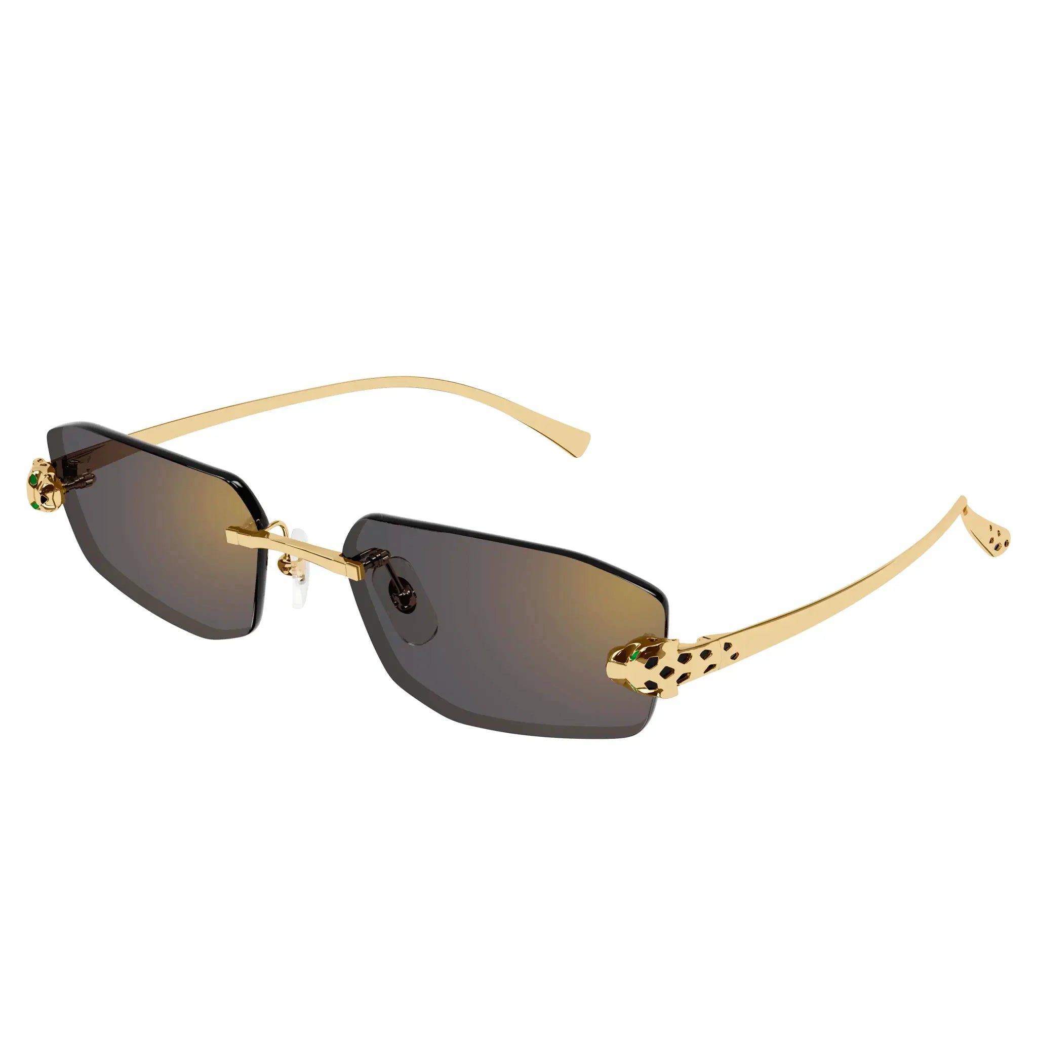 Cartier Eyewear CT0474S-001 Panthere De Cartier Gold Grey Rimless Sunglasses - view 3