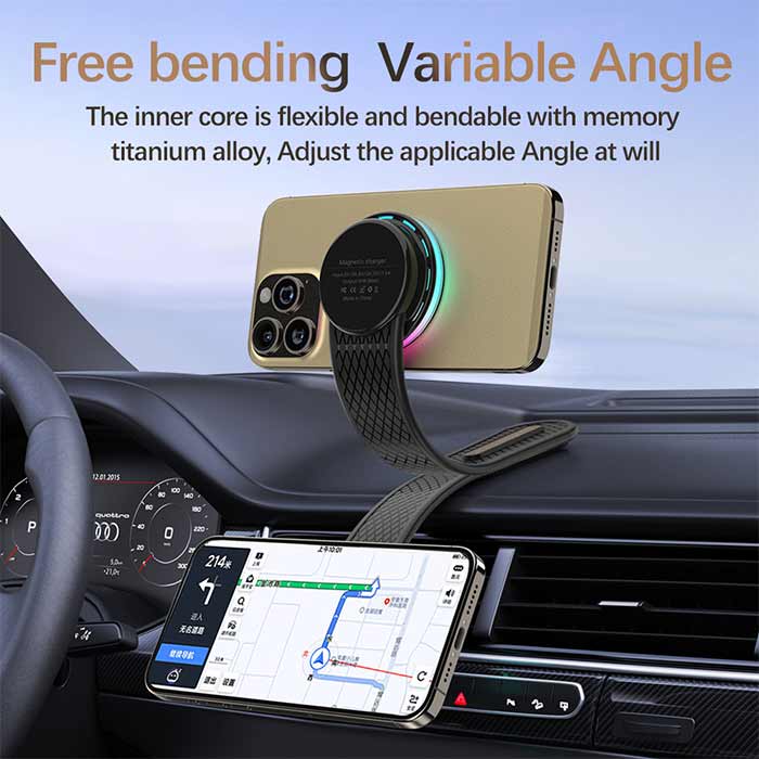 BlackTree Bendable Magnetic Wireless Charger & Car Mount - view 3