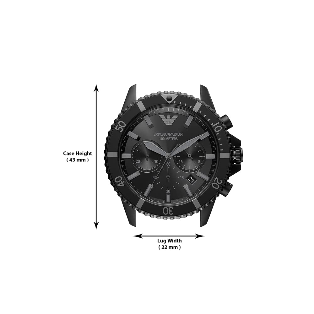 Emporio Armani Diver Black Dial Men 43mm - view 2