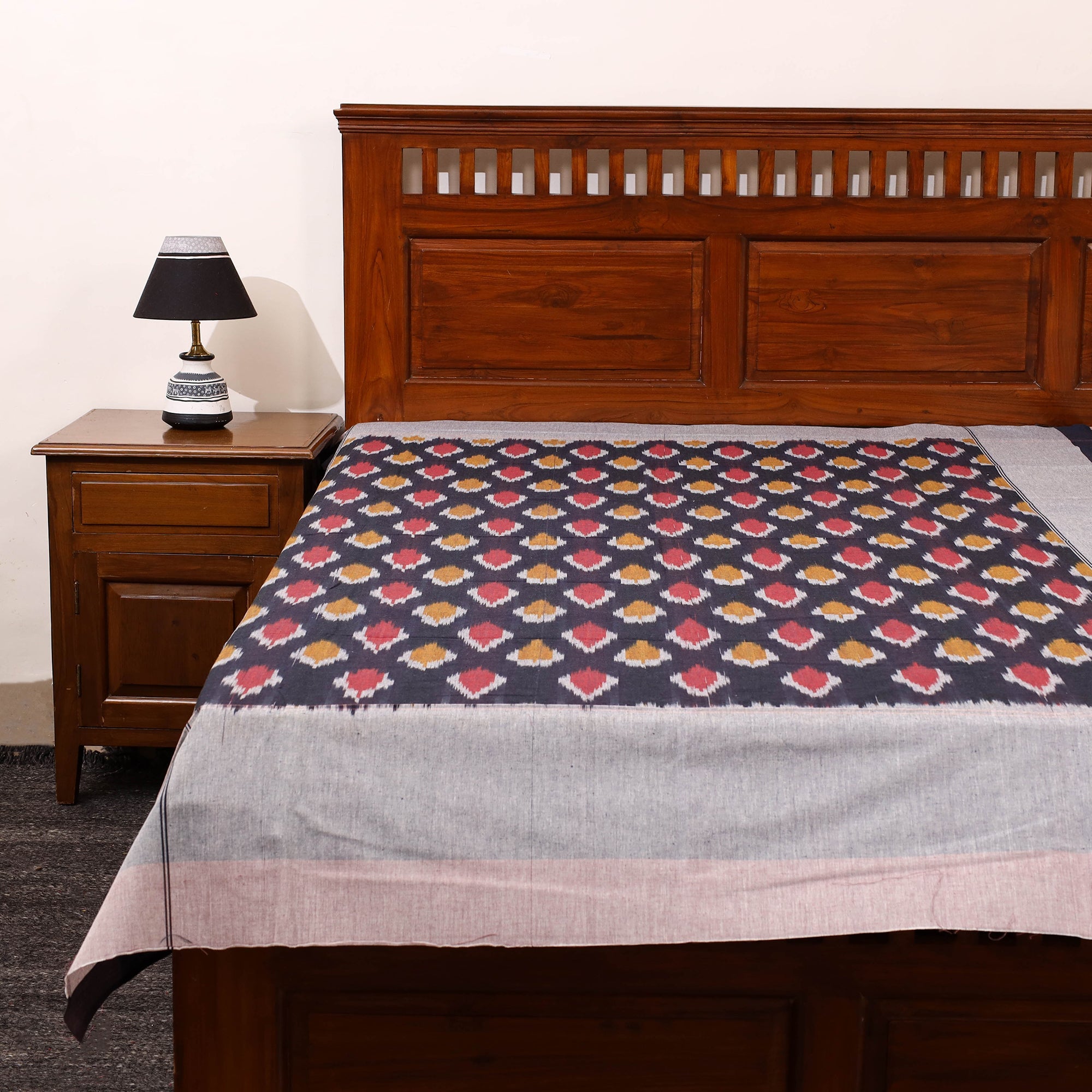 SOUTH KARGHA Blue - Cotton Pochampally Ikat Bedsheet 39