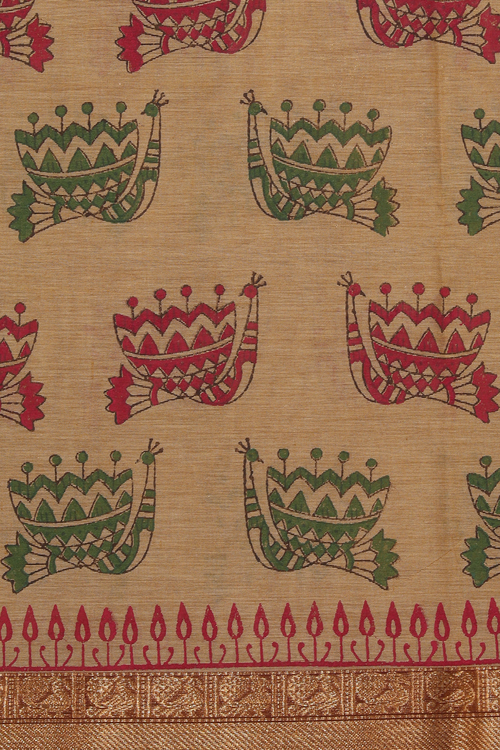 Kalanjali Ethnics Hand block printed cotton saree - view 3