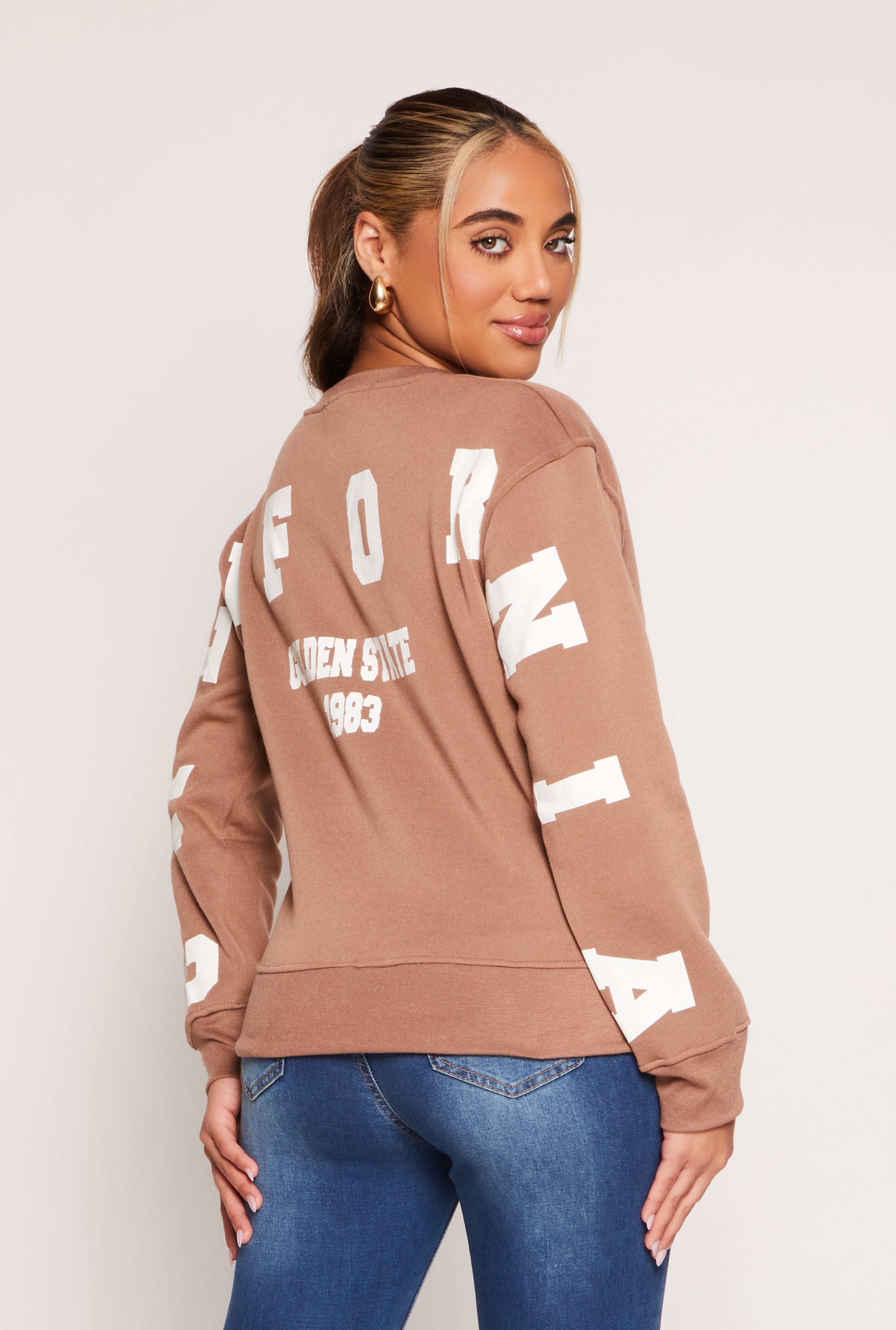 Rainbow Shops California Back Graphic Pullover Sweatshirt