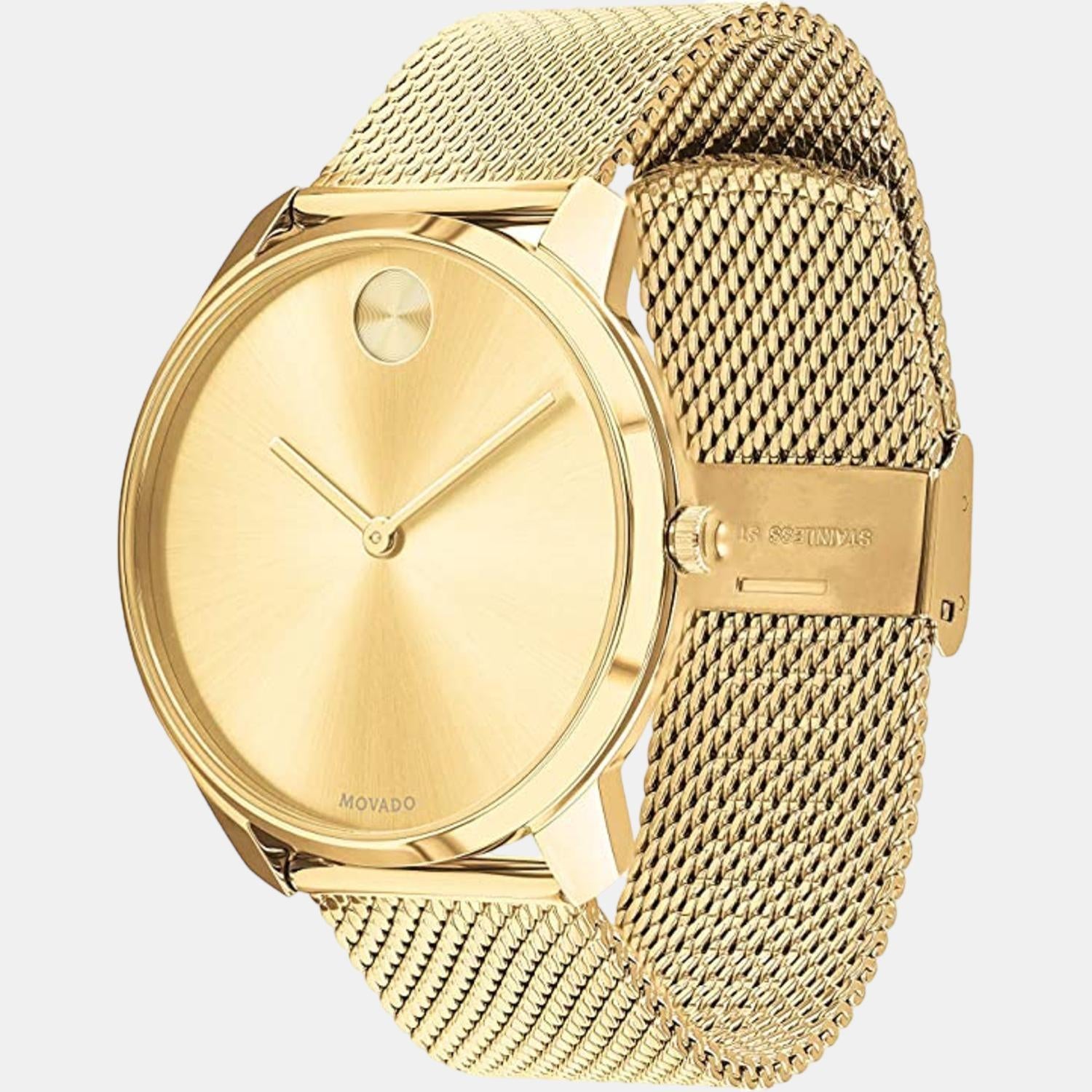 Movado Bold Men Quartz Gold Dial Analog Stainless Steel Watch 3600588 - view 2