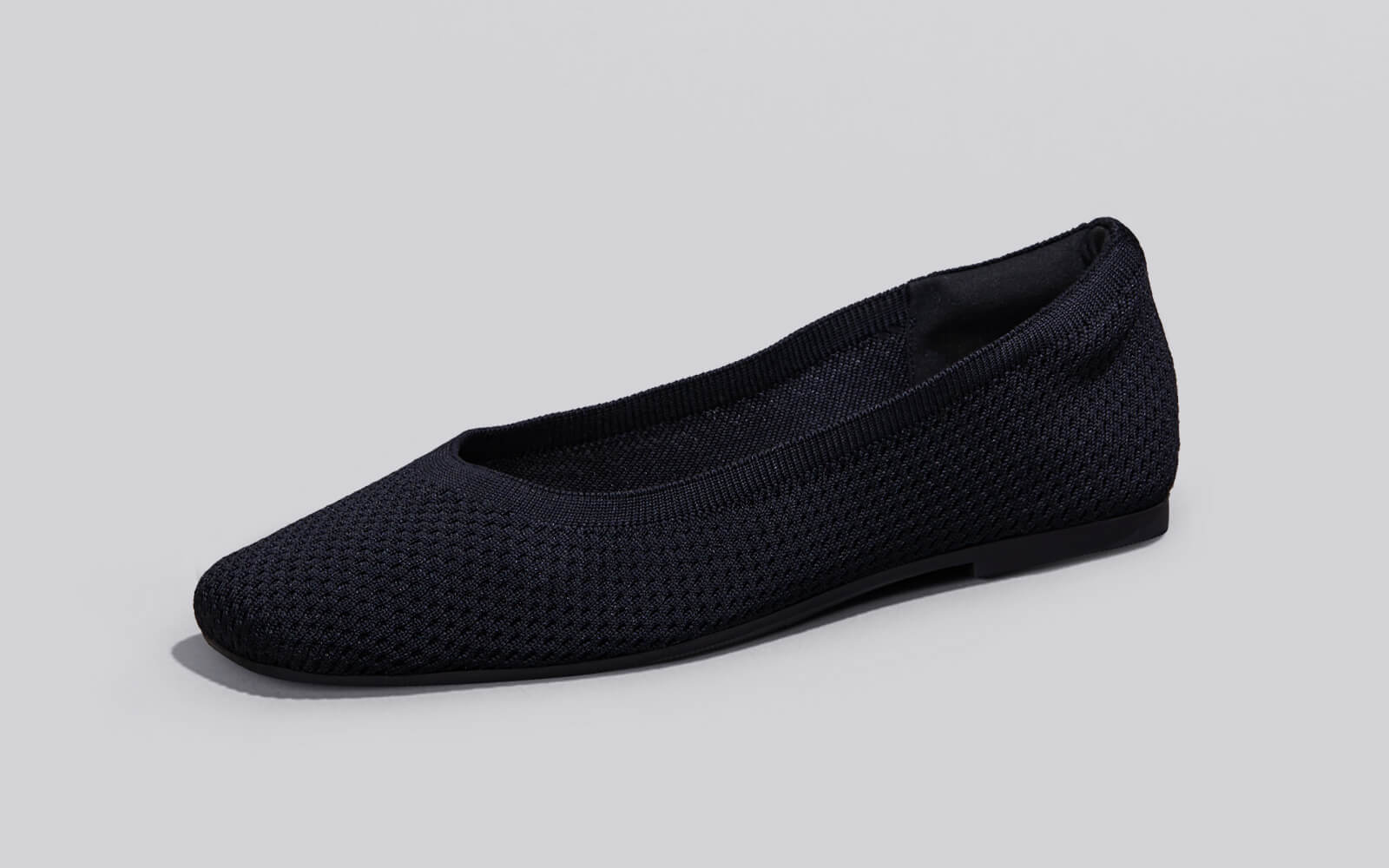 Neeman's Plush Square Flats : Black