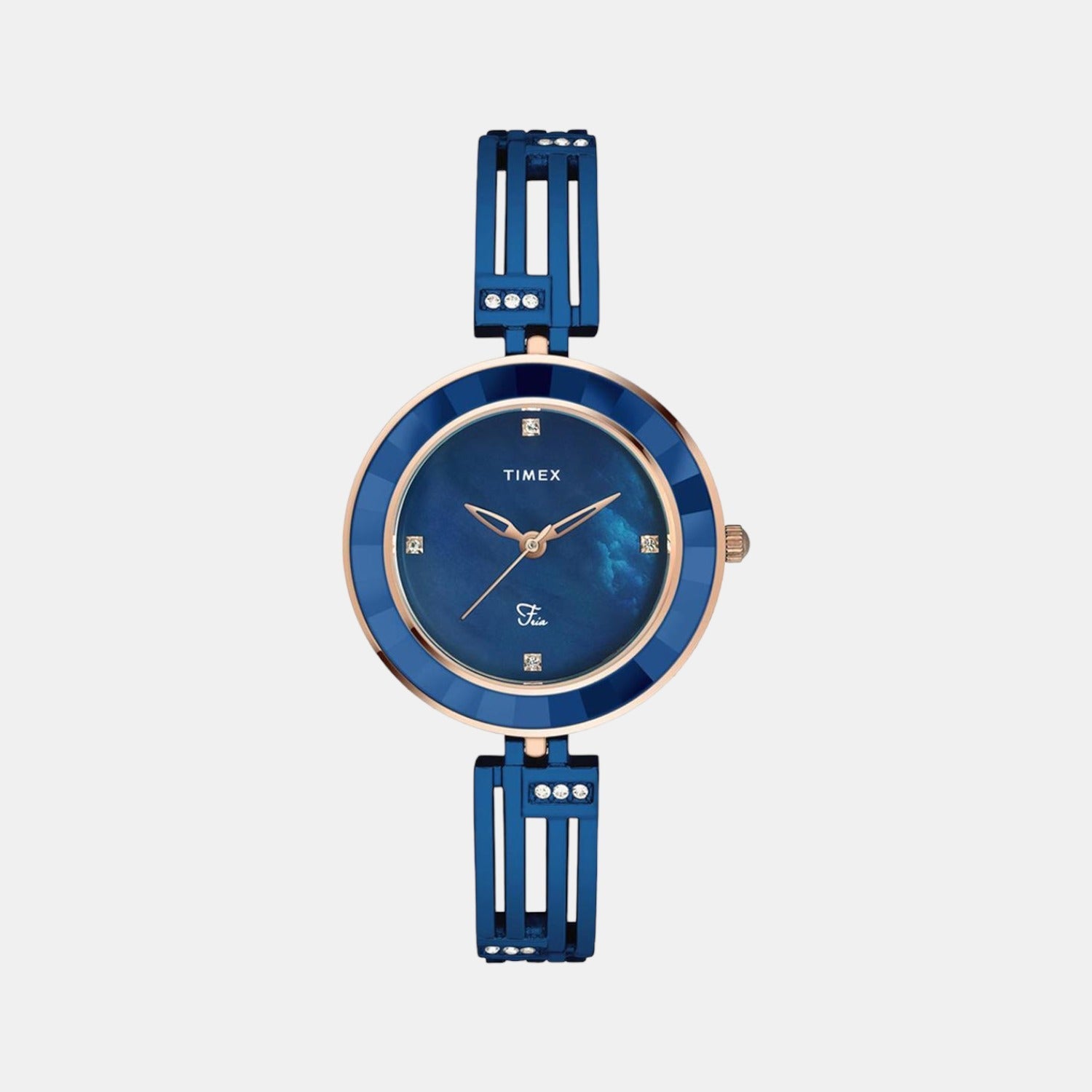 Timex Fria Women Quartz Blue Dial Analog Stainless Steel Watch TWEL16203