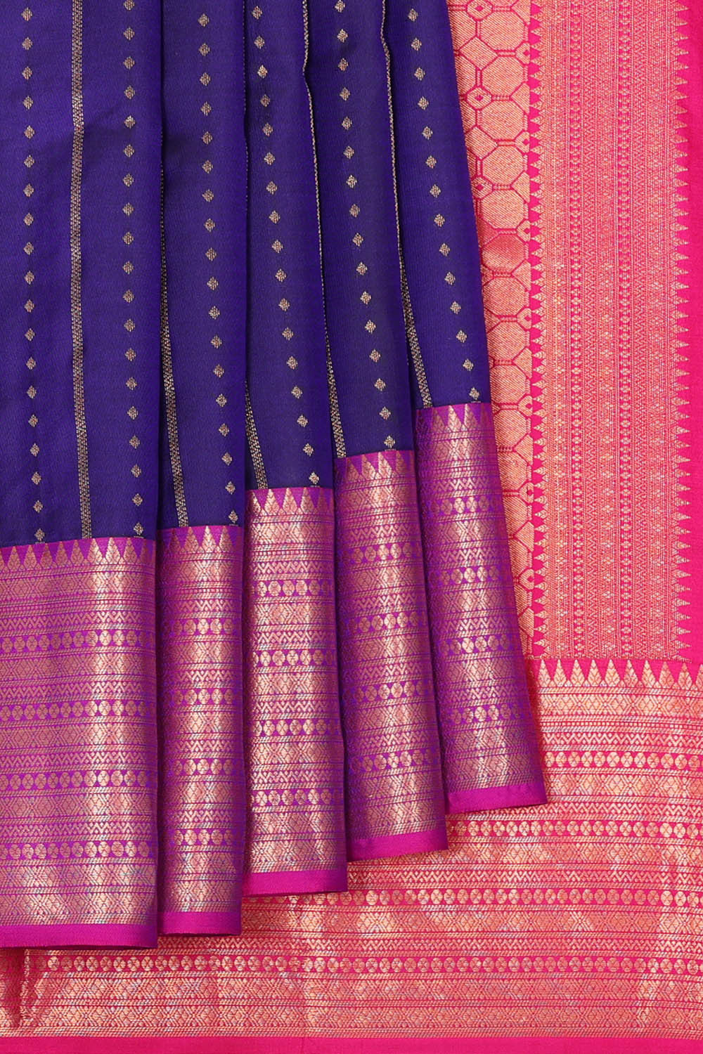 Kalanjali Dark Blue Silk Saree – Women's