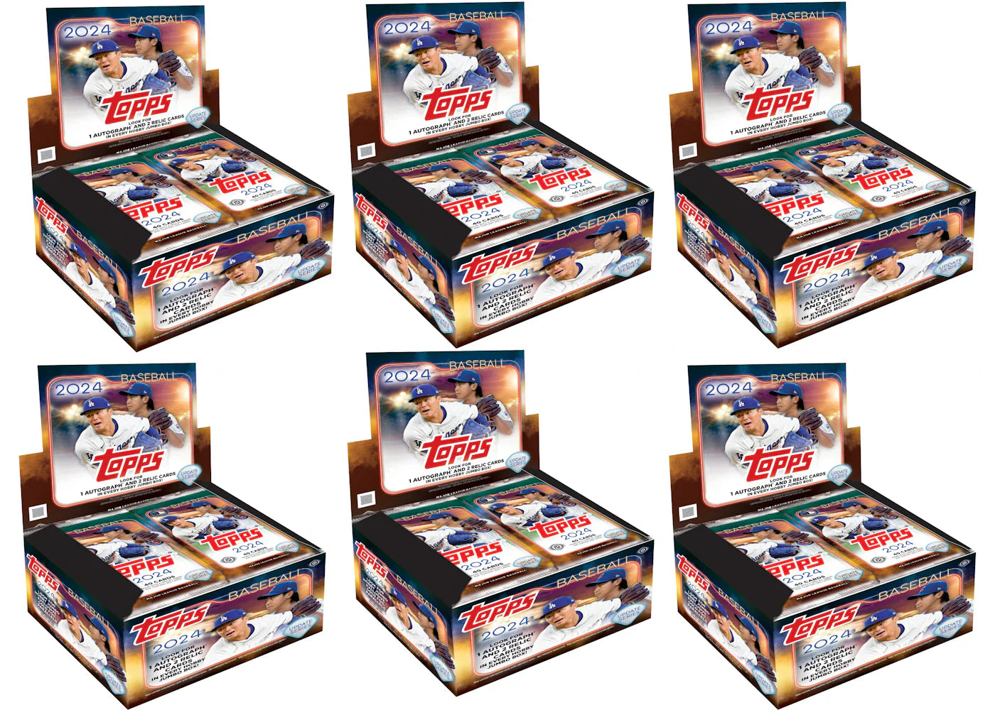 2024 Topps Update Series Baseball Jumbo Hobby Box 6x Lot