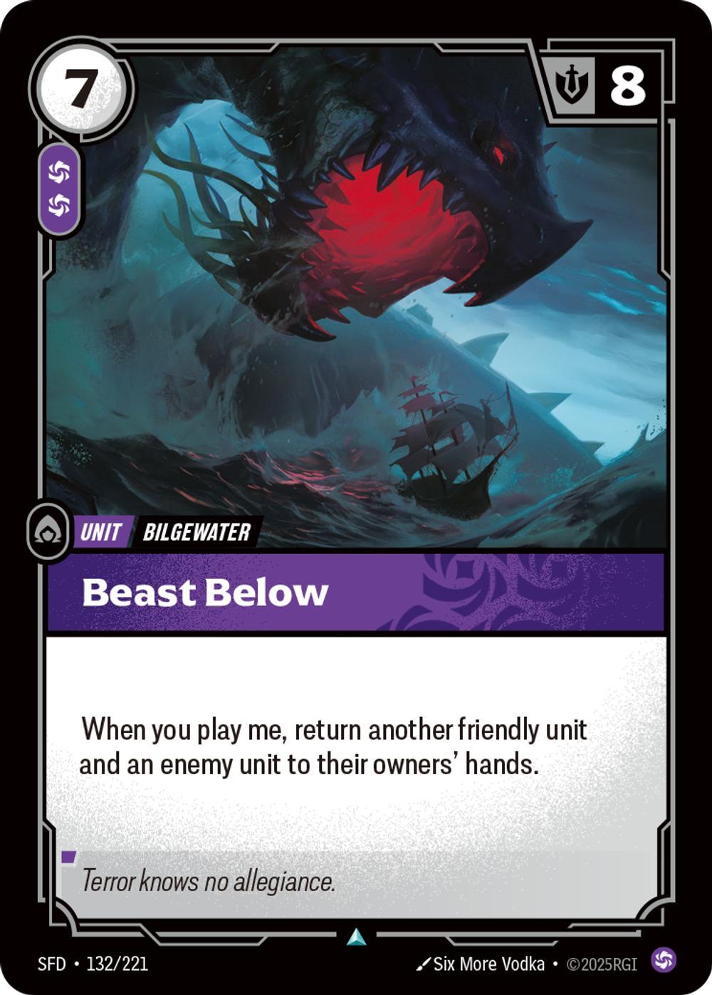 221 spiritforged non – Riftbound Beast Below - 132/221 [Spiritforged] [Non Foil]