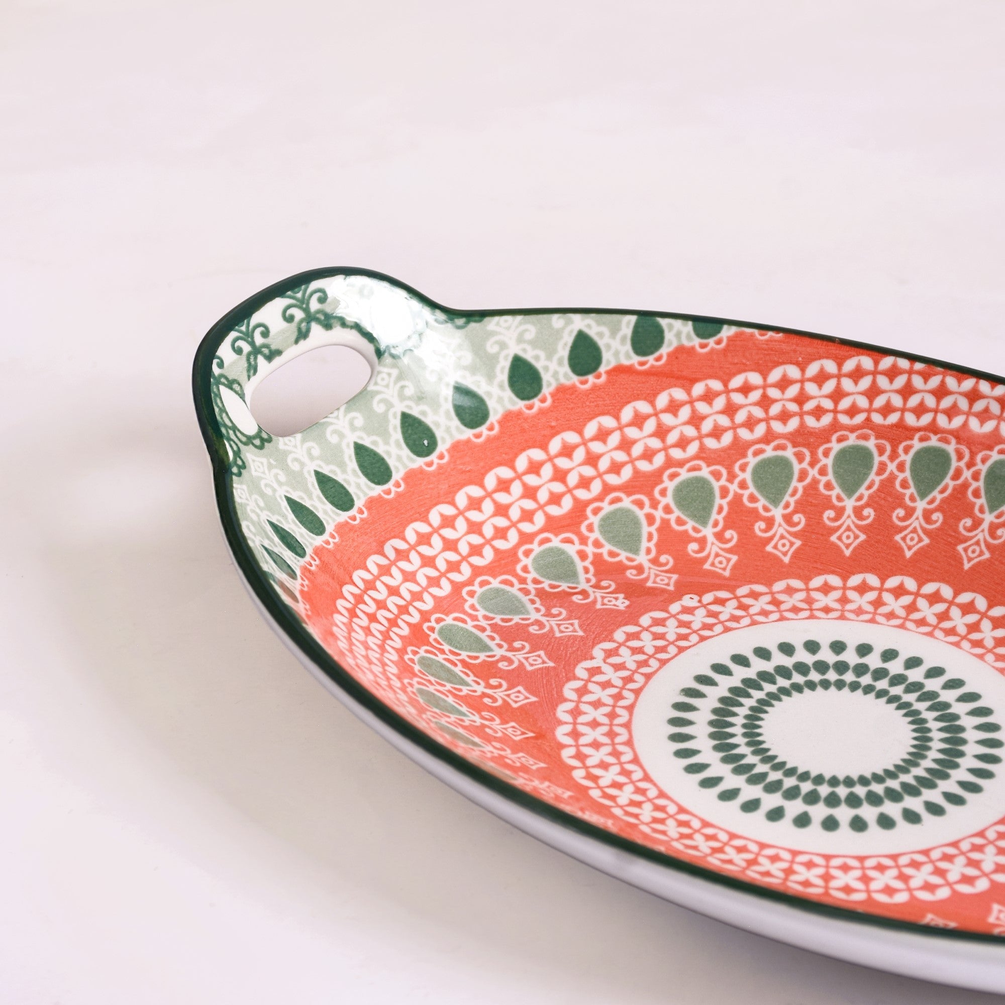 Nestasia Orange And Green Mandala Snack Platter Set Of 2 - view 6
