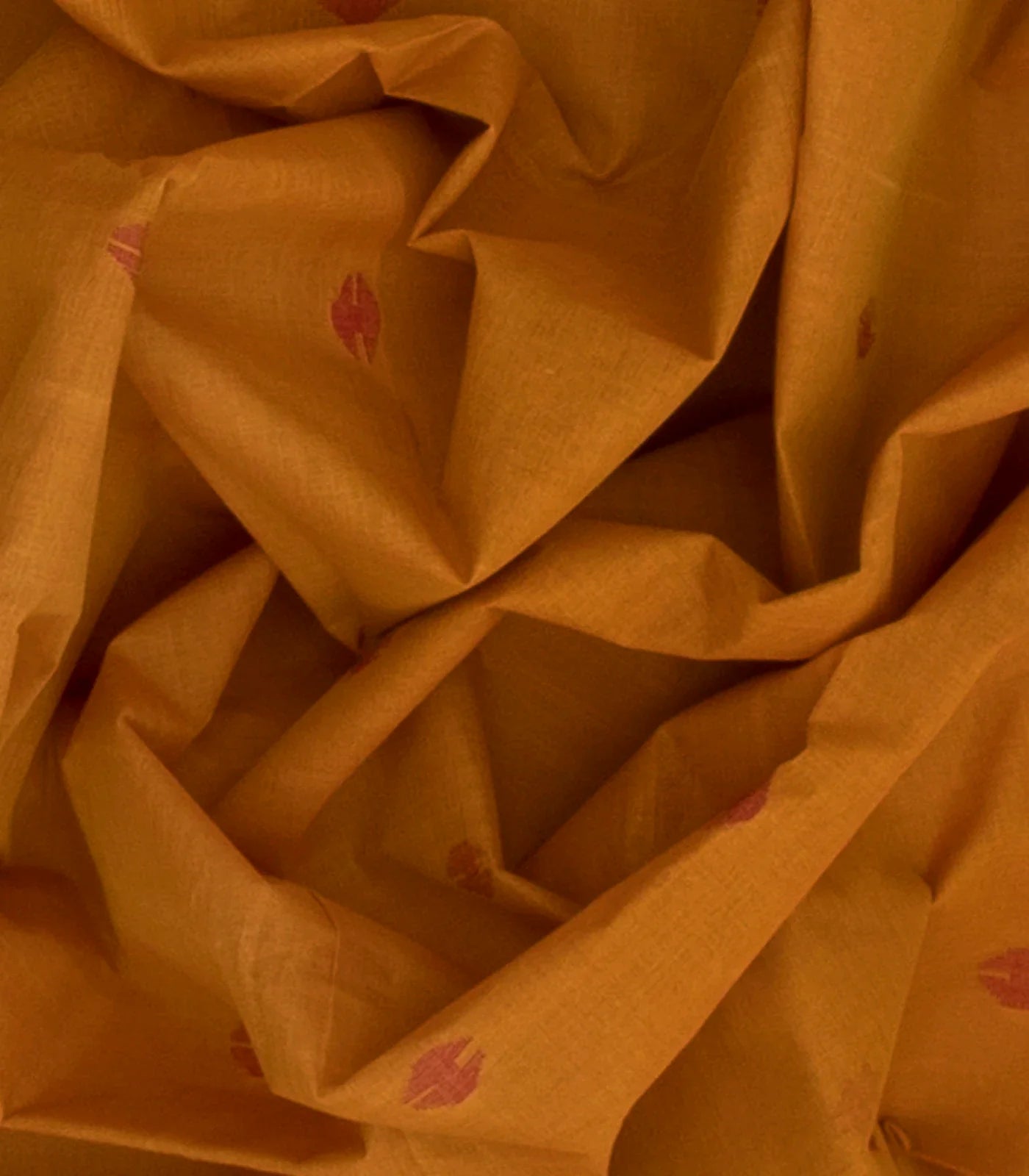 RmKV Mustard Handloom Dhakai Cotton Saree With Floral Pallu-Mustard - view 3