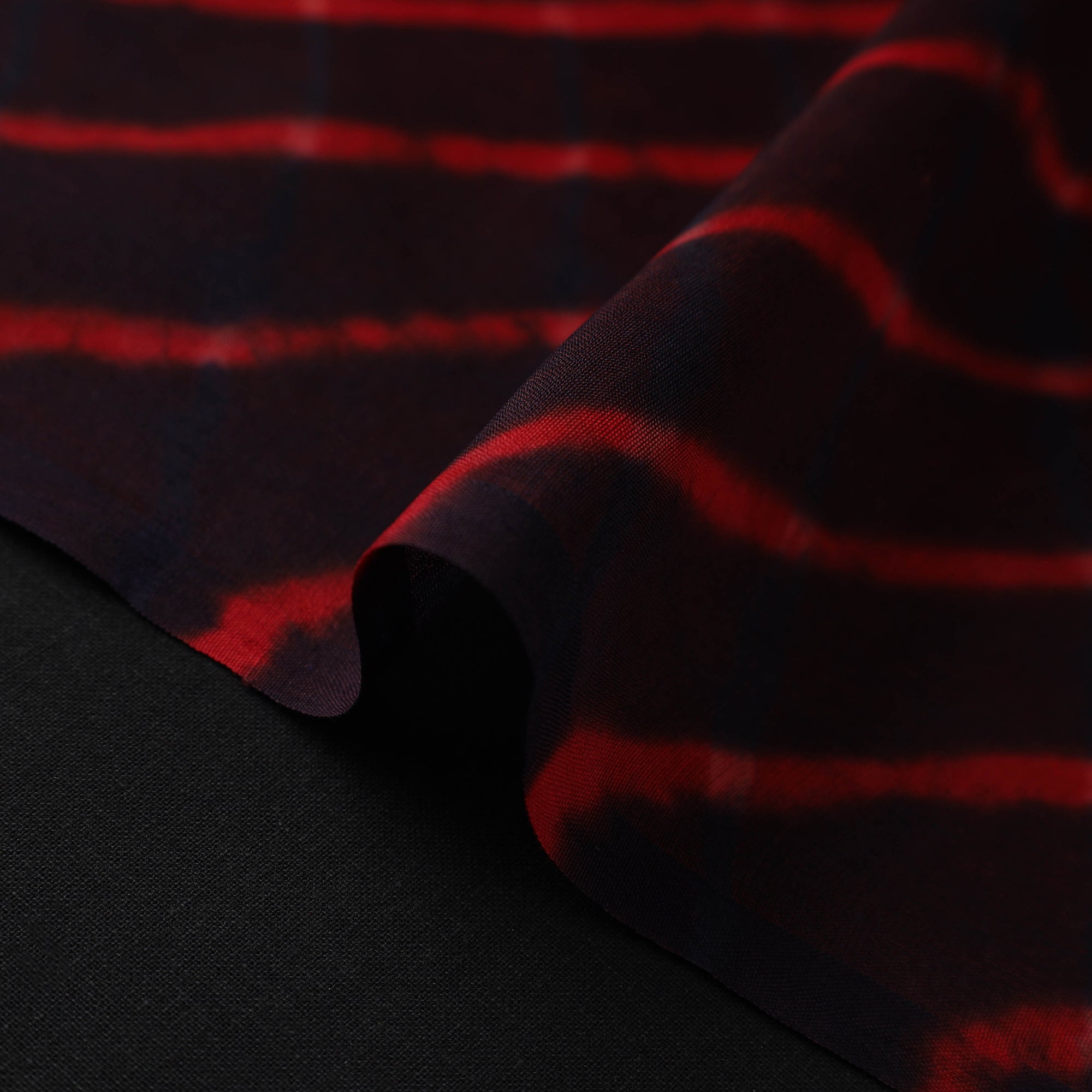 LEHARIYA BY BADSHAH MIYAN Black - Leheriya Tie-Dye Mothra Chanderi Silk Fabric 25 - view 4