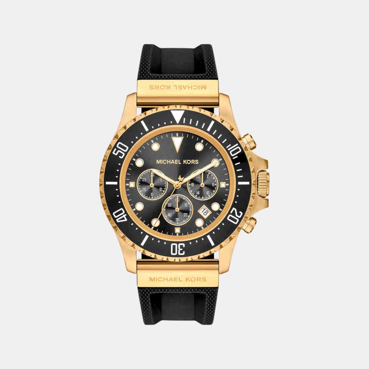 Michael Kors Everest Men Quartz Black Dial Chronograph Silicone Watch MKO1162