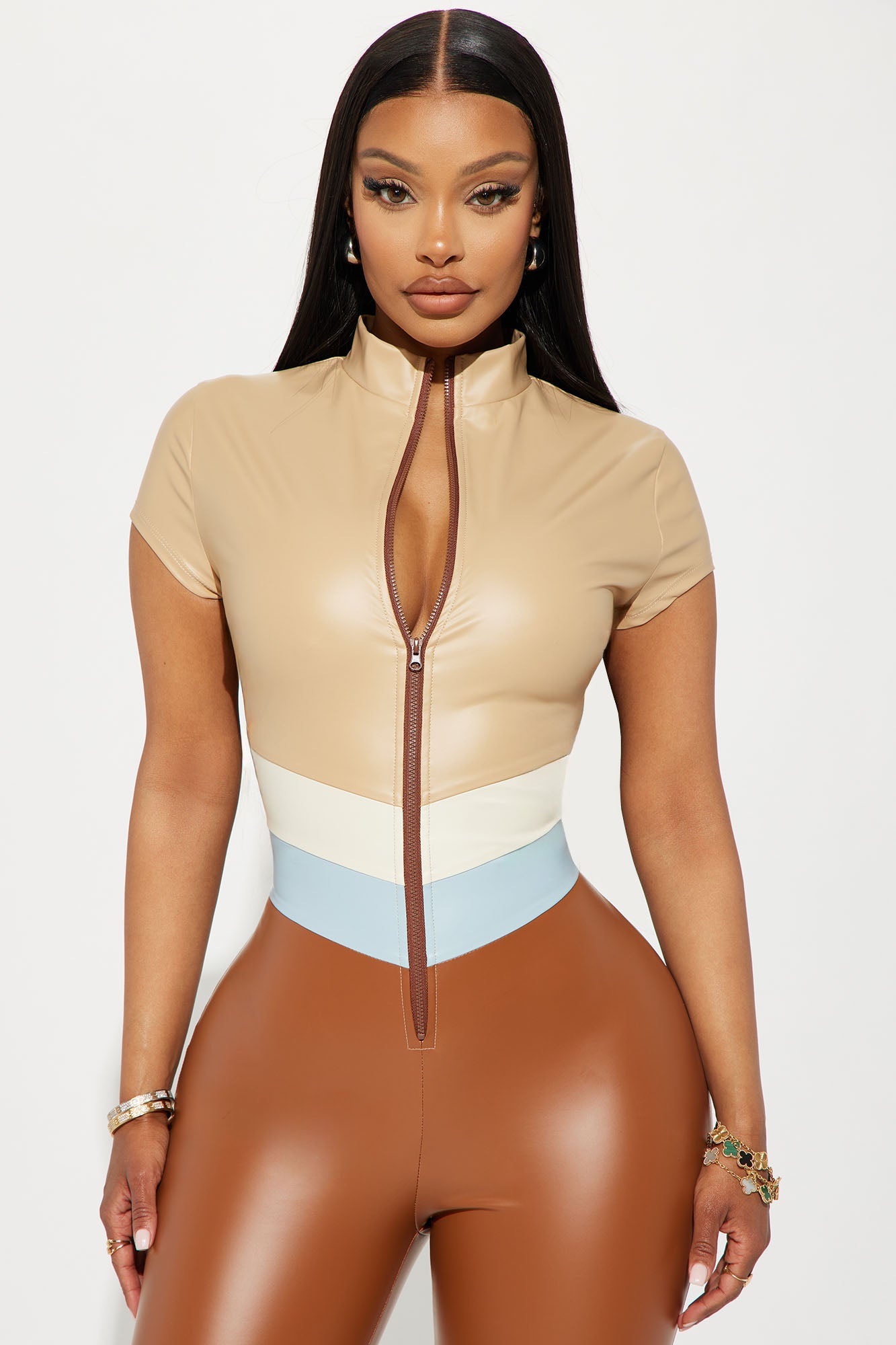 BlackTree 70's Faux Leather Jumpsuit - view 2