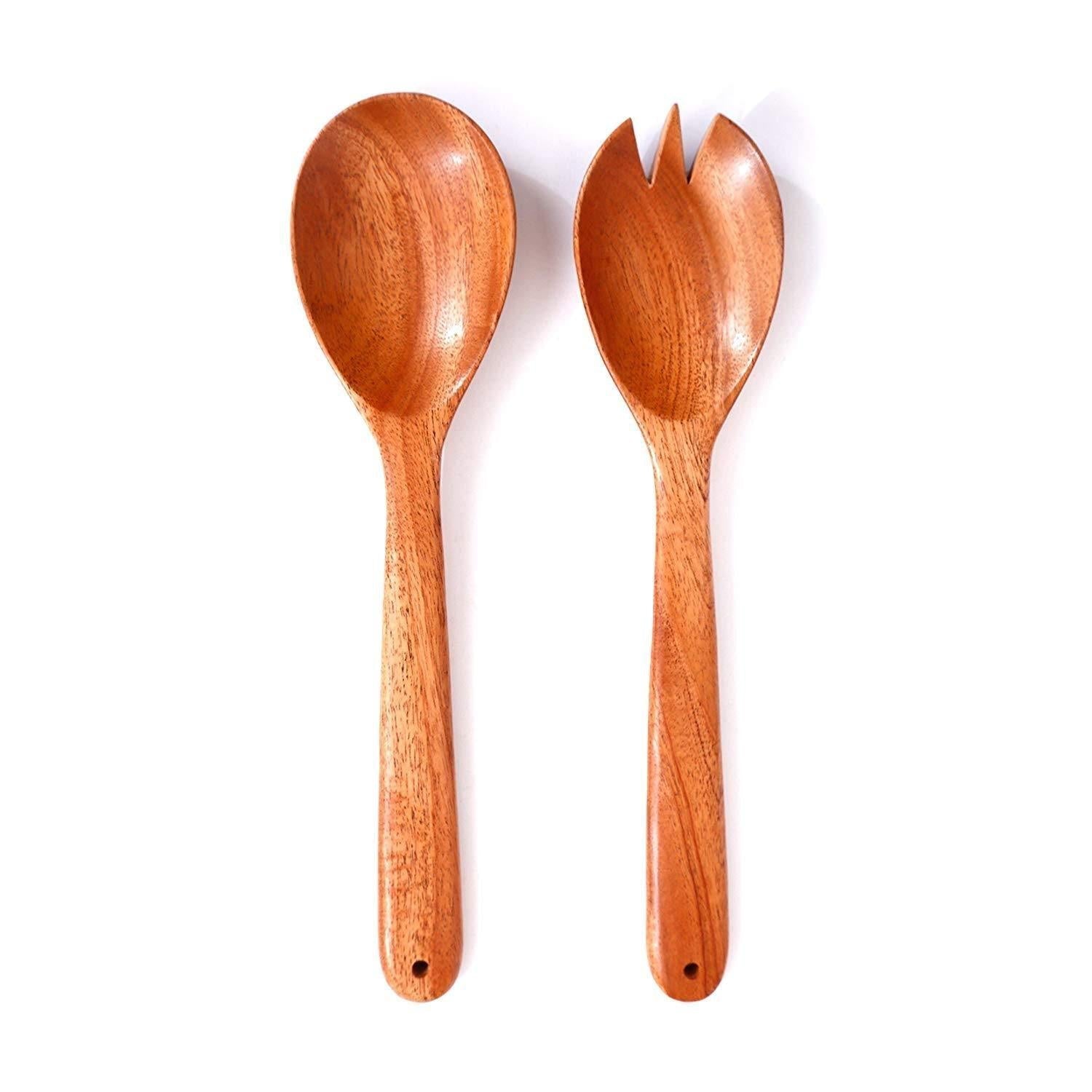 The Indus Valley Salad Serving Spoon Set 2-Piece Neem Wood - view 2