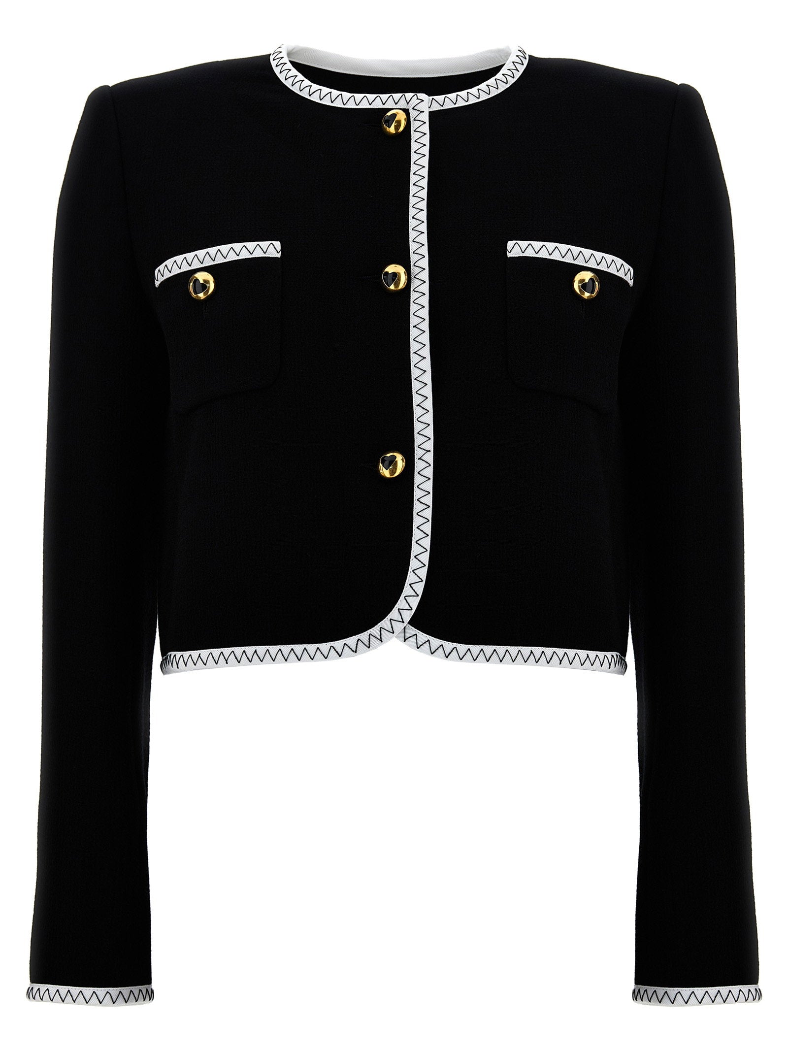 Moschino Crepe Short Jacket – 58% vi, 40% wv, 2% ea