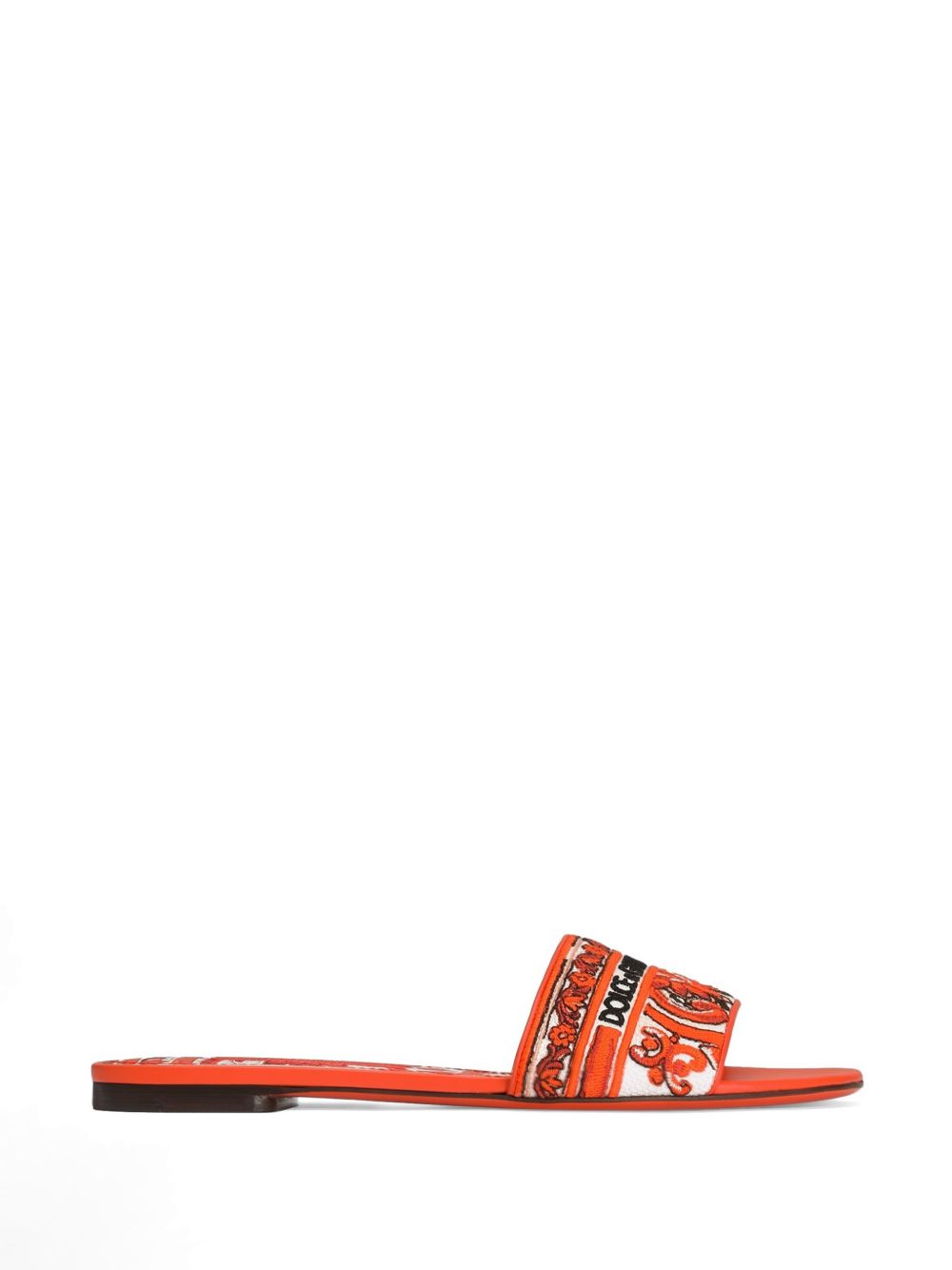 Dolce & Gabbana Sandals ORANGE – Cotton 77%, Lambskin 23%