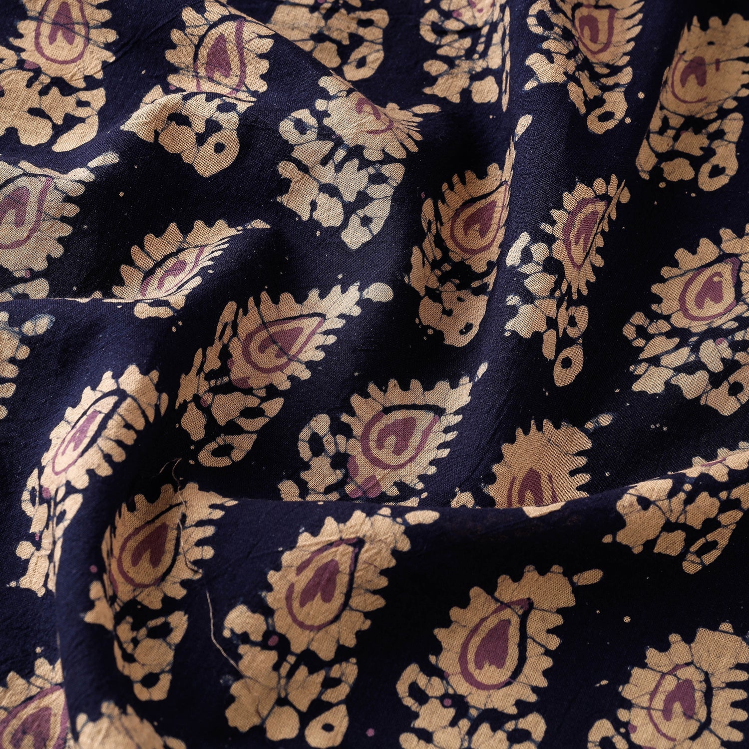 KACHCHH JI CHHAAP Black - Hand Printed Cotton Batik Fabric - view 2
