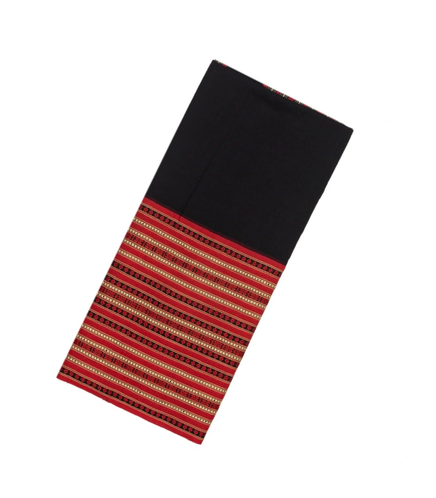 RmKV Black Handloom Plain Bengal Cotton Saree With Contrast Border