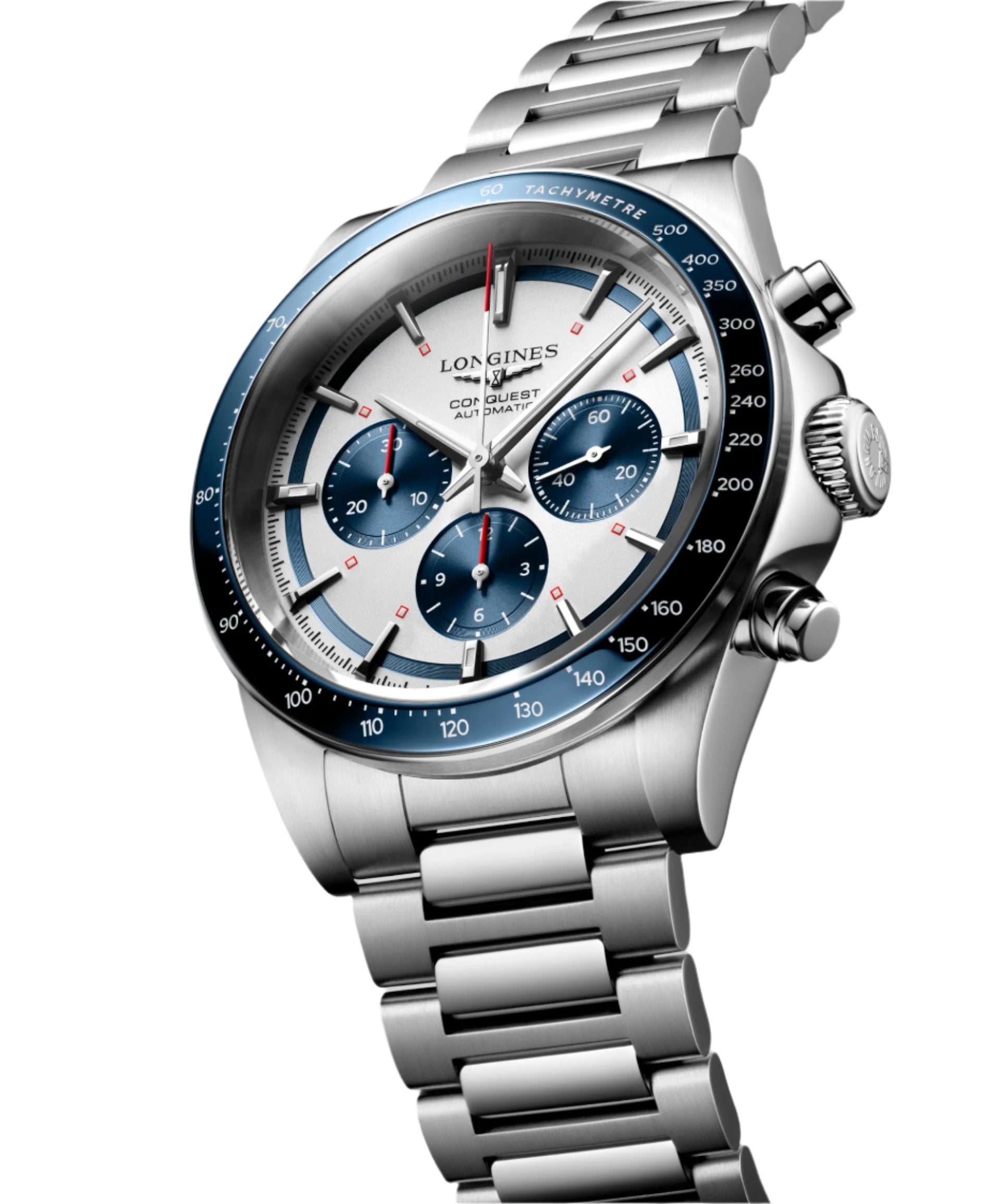 Longines Conquest Chronograph Silver Matt & Blue Dial Men 42mm - view 3