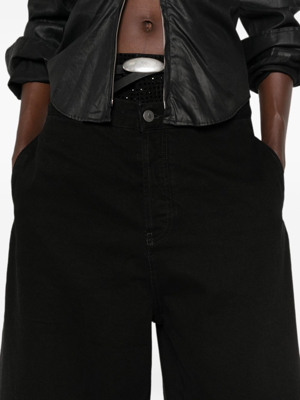 The Attico Denim Cotton Bermuda Shorts – COTTON 100% - view 2