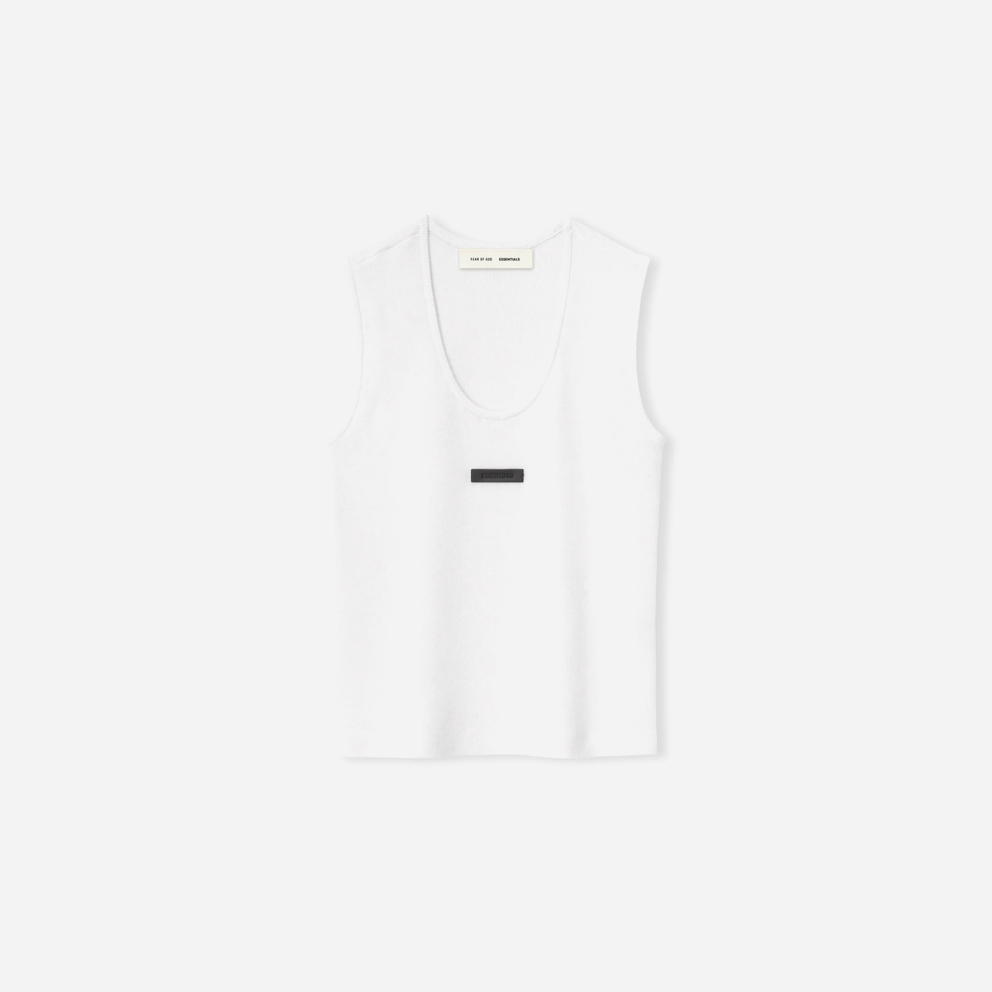 Fear Of God Essentials SS25 Womens Soft Rib Knit Tank- Cloud-White