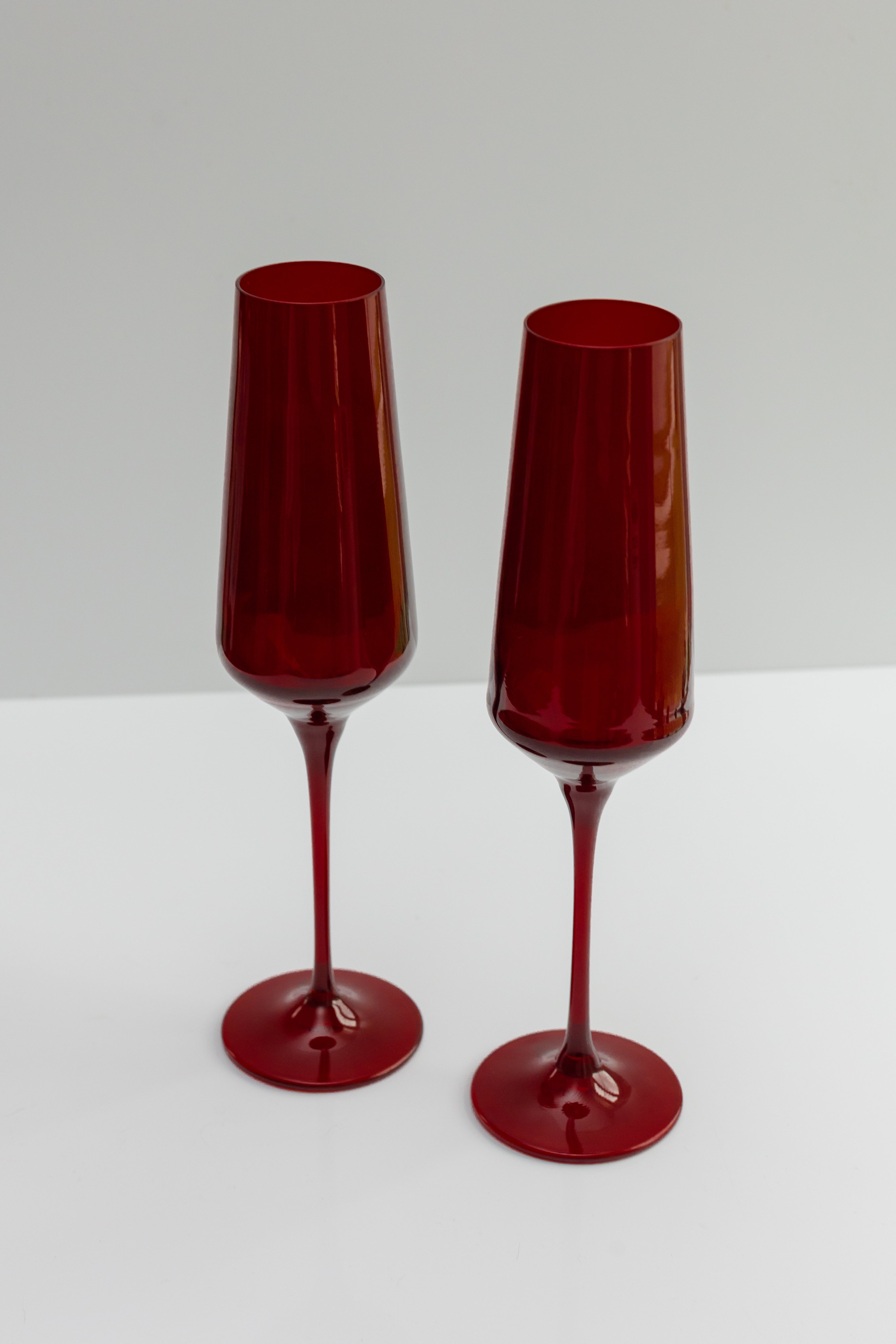Estelle Colored Glass Estelle Colored Champagne Flute - Set of 2 {Red} - view 2