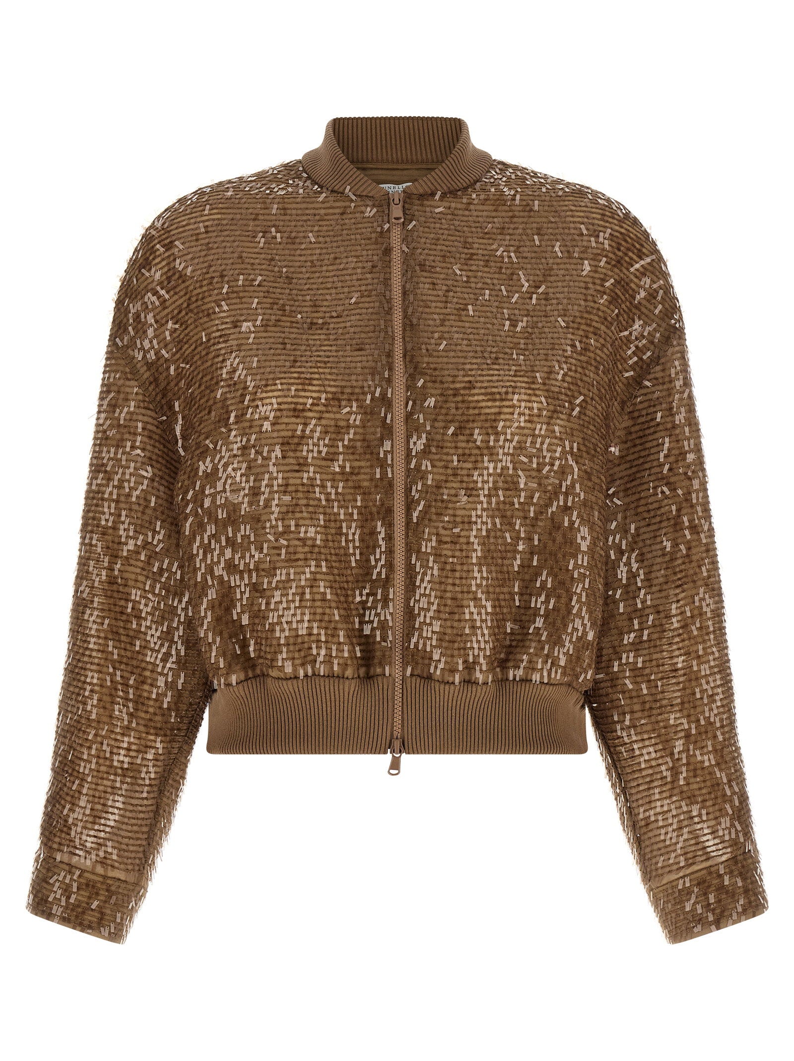 Brunello Cucinelli Zip Cardigan – 100% silk