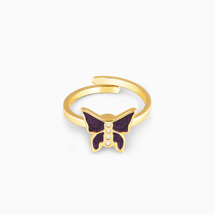 GIVA Jewellery Golden Butterfly Spin Ring